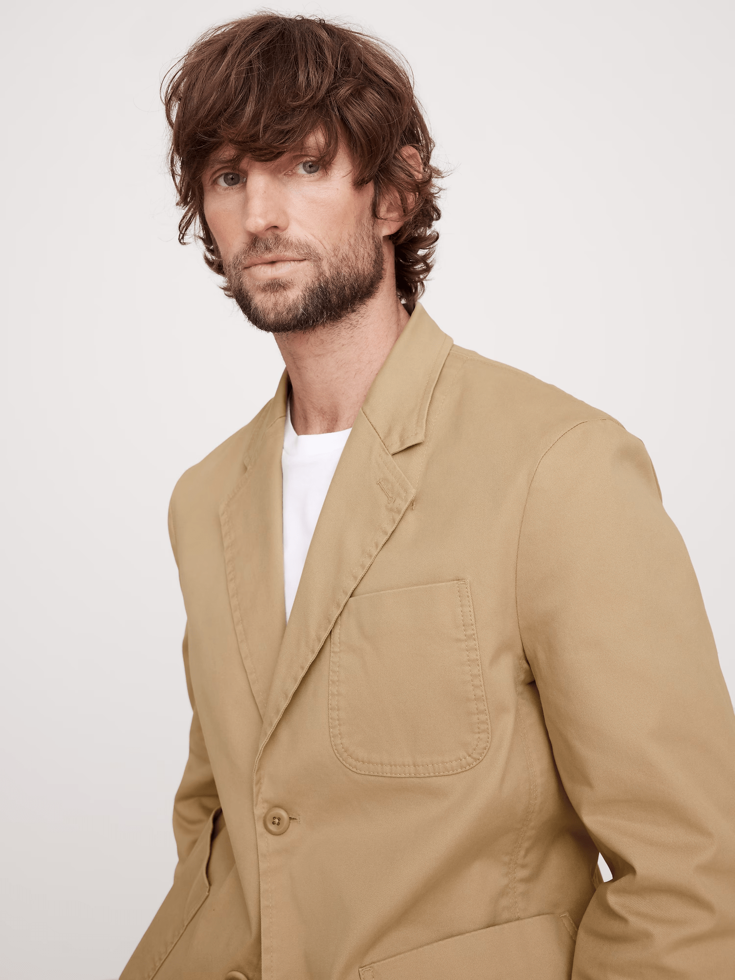 ceehuteey Men's 2 Pieces Casual stylish Beige Notch Lapel Fashion Suit (Blazer+Pants)