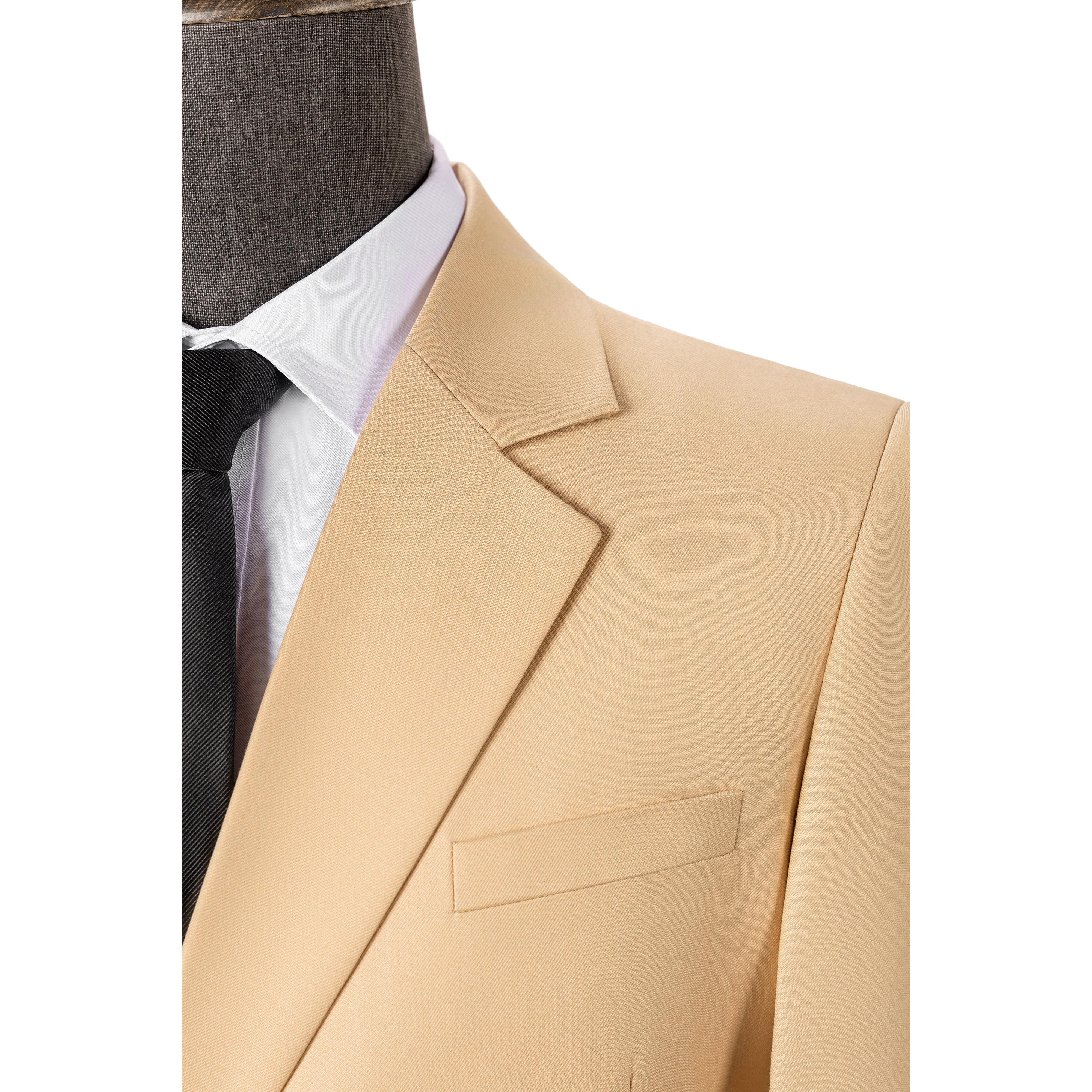 ceehuteey Men's 2 Pieces Champagne Fashion Notch Lapel Sunshine Formal Suit (Blazer+Pants)