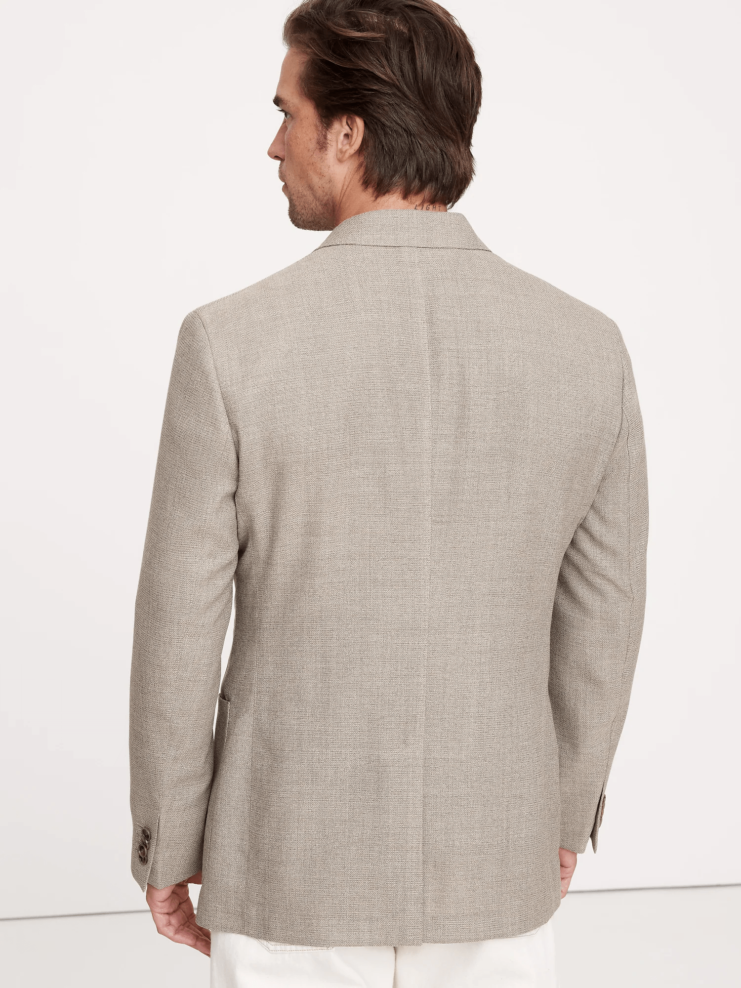 ceehuteey Men's 2 Pieces Cotton-Linen stylish Brown Notch Lapel Summer Leisure Suit Jacket (Blazer+Pants)