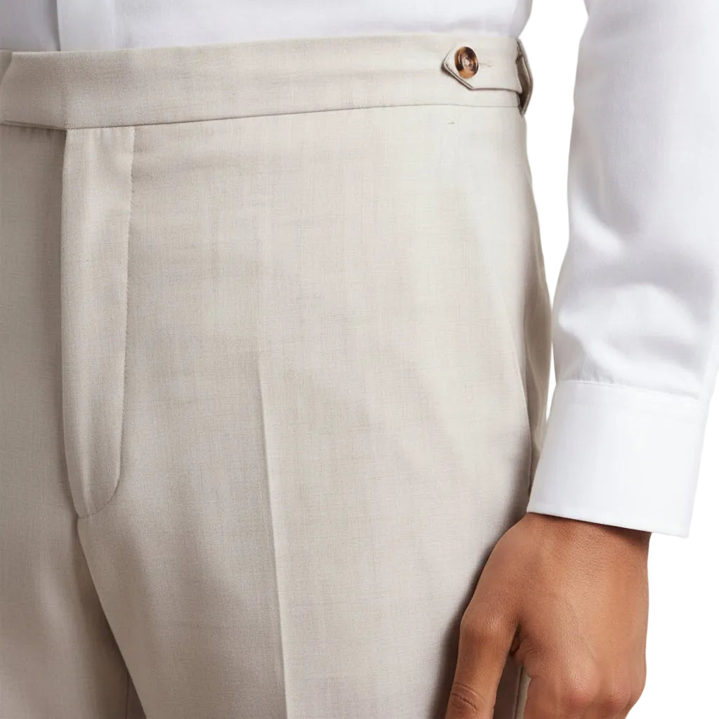 ceehuteey Men's 2 Pieces Double Breasted Beige Multiple occasions Peak lapel Mens Suit (Blazer+Pants)