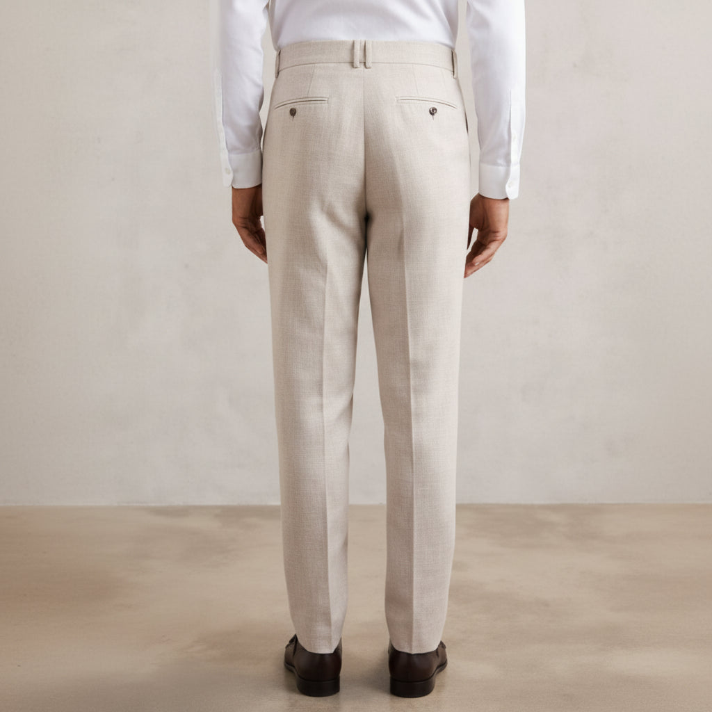 ceehuteey Men's 2 Pieces Double Breasted Beige Multiple occasions Peak lapel Mens Suit (Blazer+Pants)