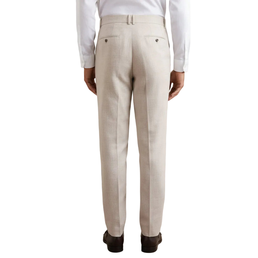 ceehuteey Men's 2 Pieces Double Breasted Beige Multiple occasions Peak lapel Mens Suit (Blazer+Pants)