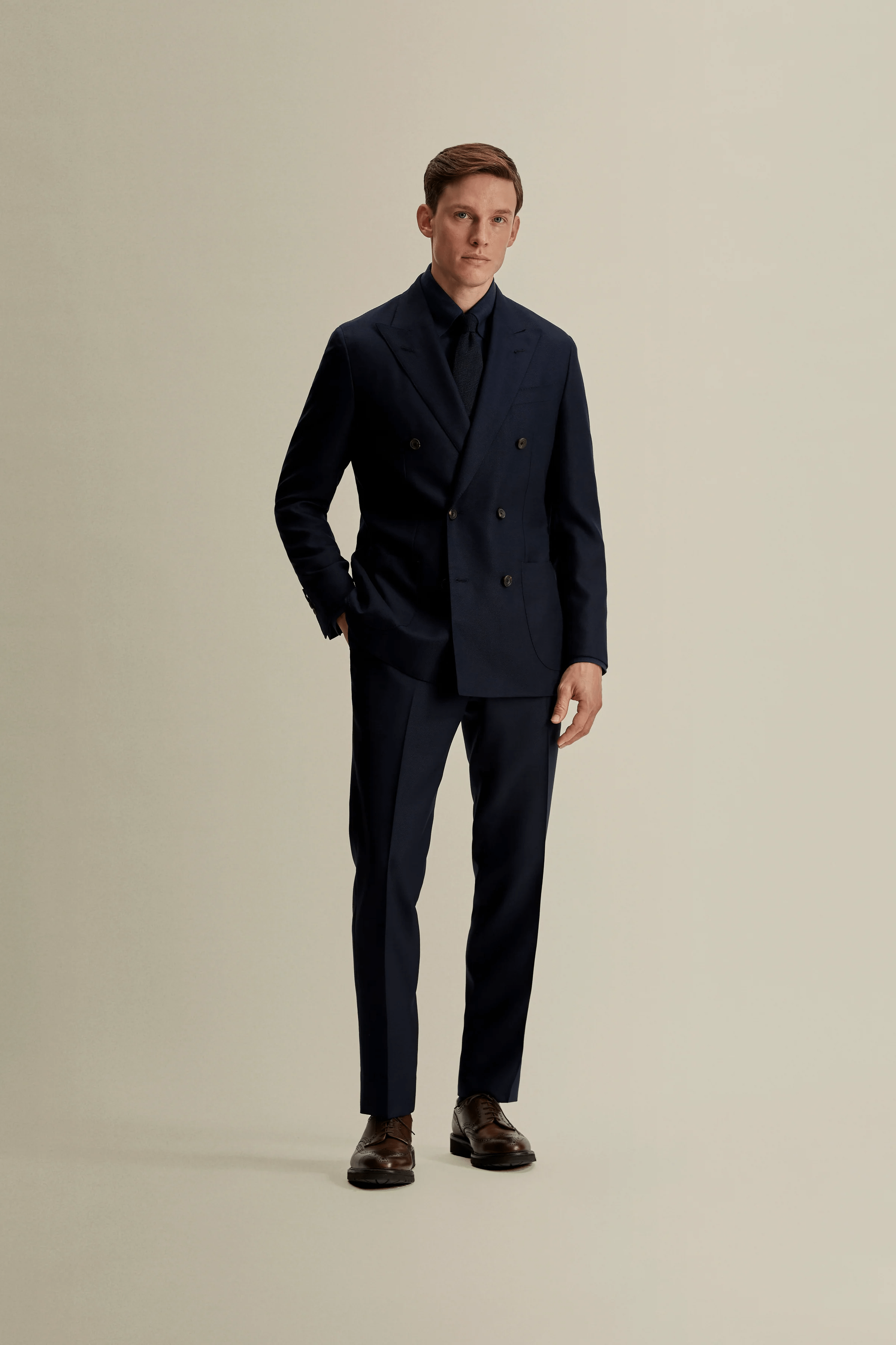 ceehuteey Men's 2 Pieces Double Breasted Herringbone Business Fashion Blazer Suit (Blazer+Pants)