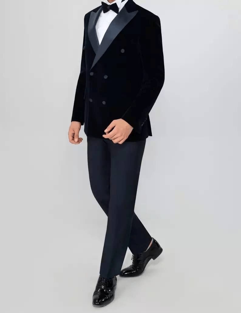 ceehuteey Men's 2 Pieces Double Breasted tall handsome suit formal evening dress banquet suit set (Blazer+Pants)