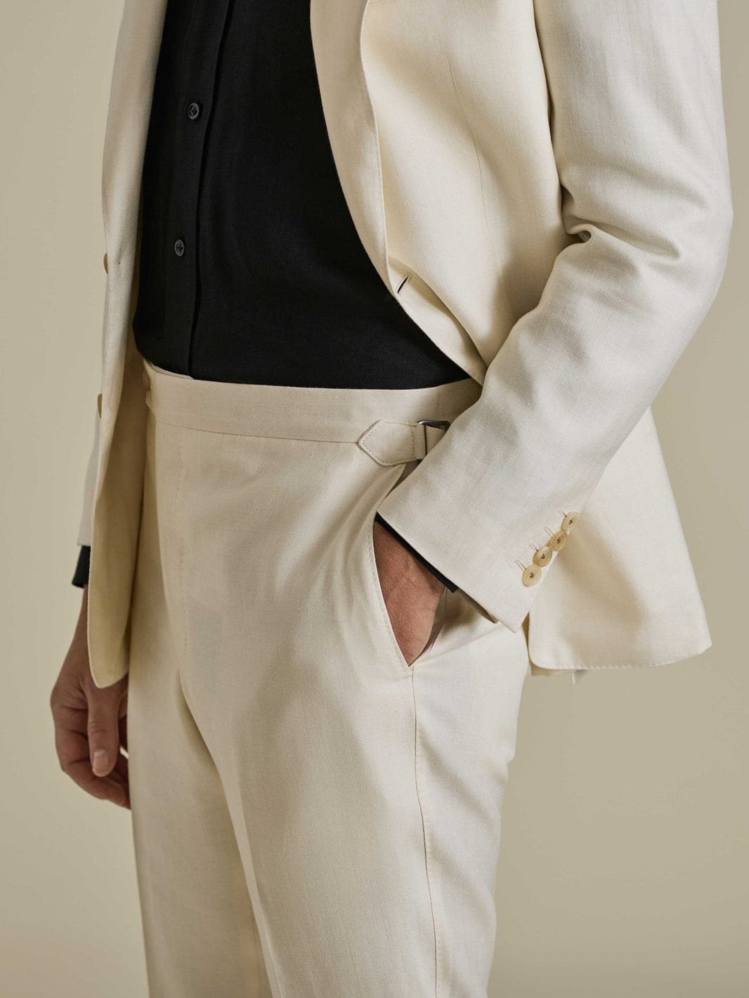 ceehuteey Men's 2 Pieces Fashion Linen Notch Lapel Mens Suit (Blazer+Pants)