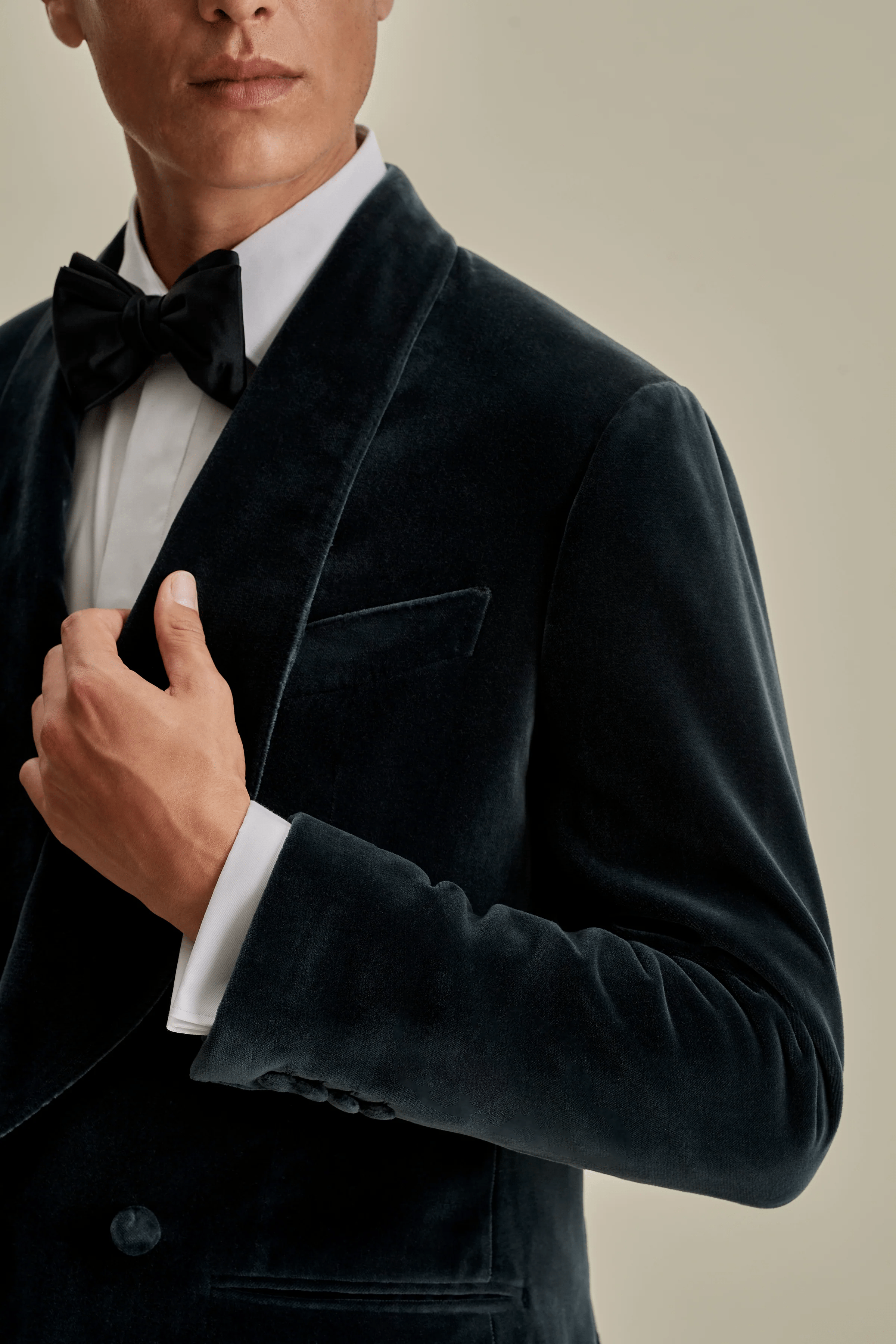 ceehuteey Men's 2 Pieces Formal Velvet Double Breasted Fashion Shawl Lapel for Wedding Groomsmen Suit (Blazer+Pants)
