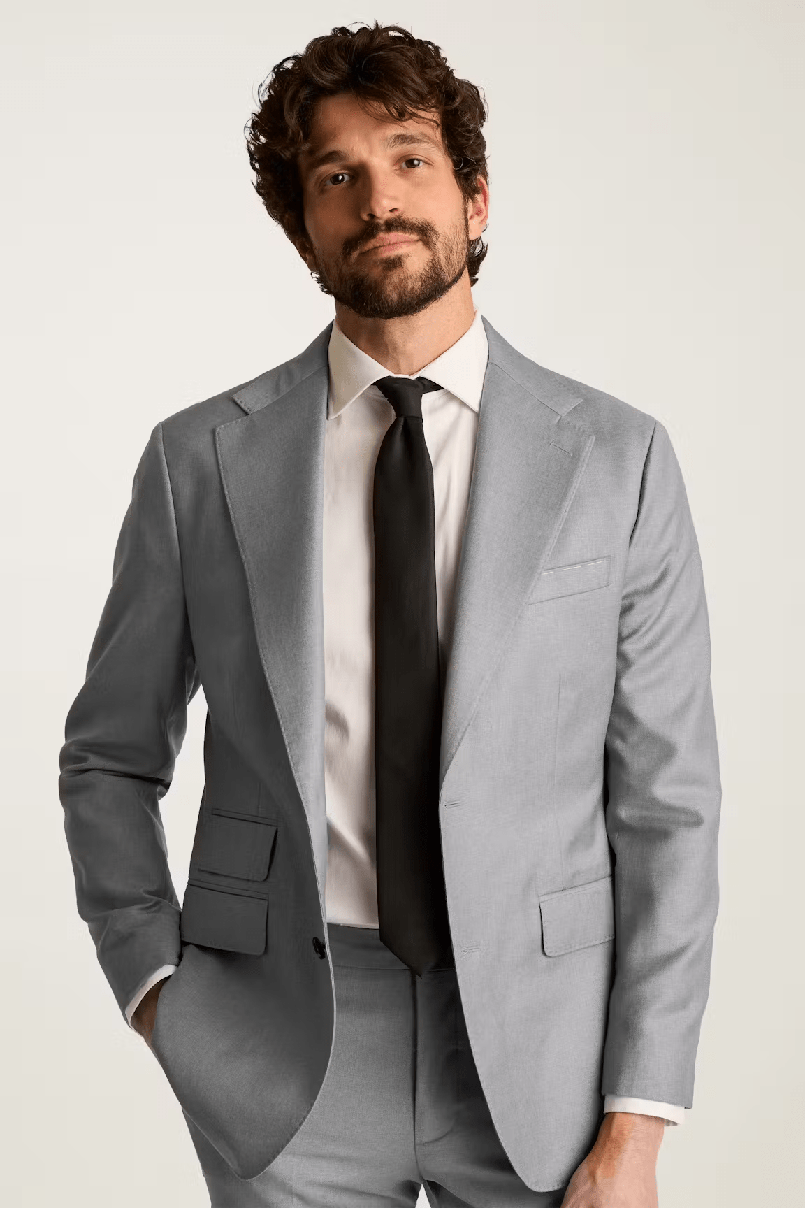 ceehuteey Men's 2 Pieces Grey Casual Fashion Notch Lapel Multiple Occasions Suit (Blazer+Pants)