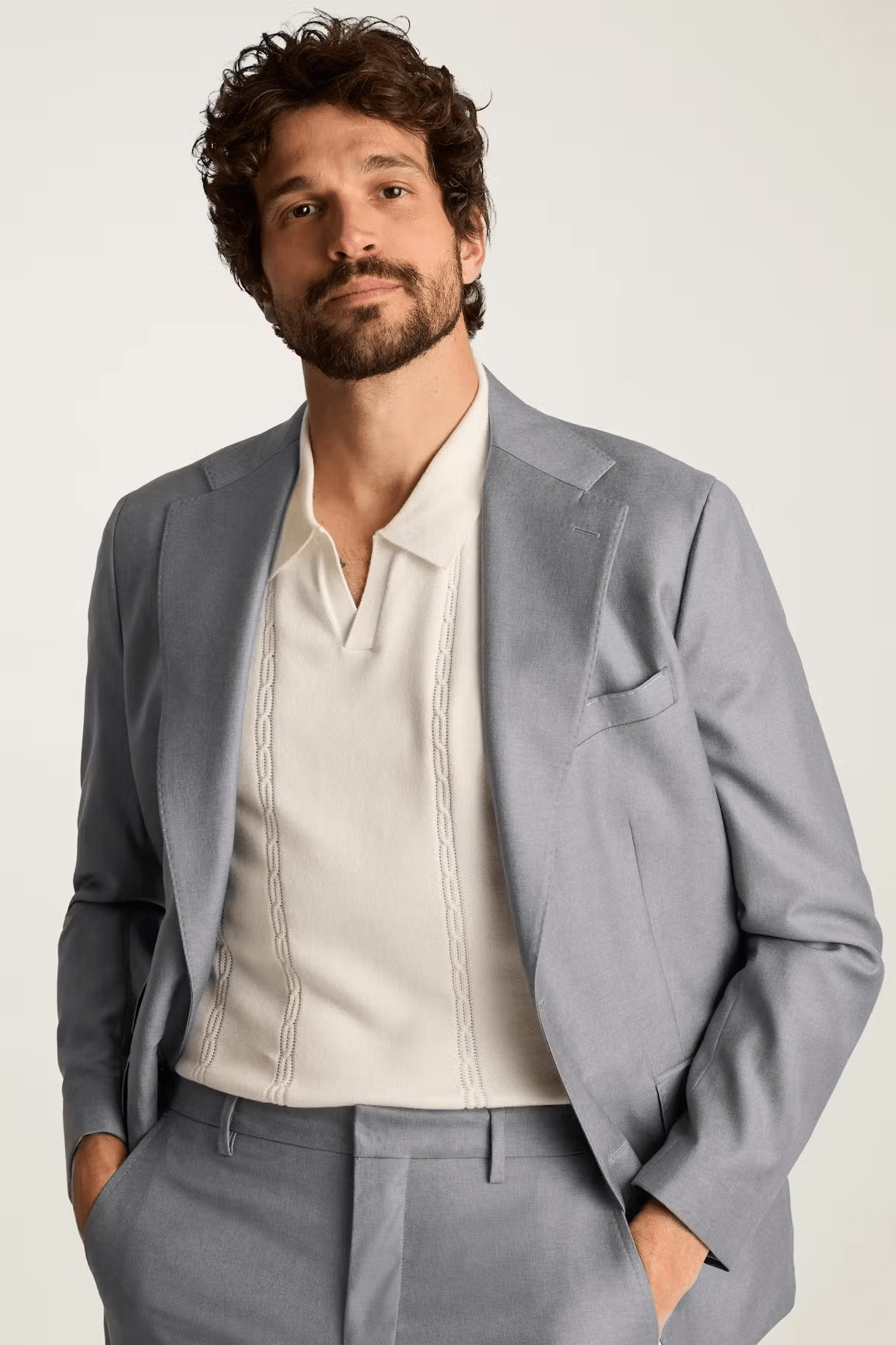 ceehuteey Men's 2 Pieces Grey Casual Fashion Notch Lapel Multiple Occasions Suit (Blazer+Pants)