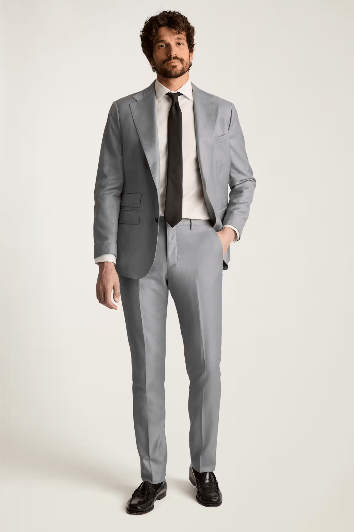ceehuteey Men's 2 Pieces Grey Casual Fashion Notch Lapel Multiple Occasions Suit (Blazer+Pants)