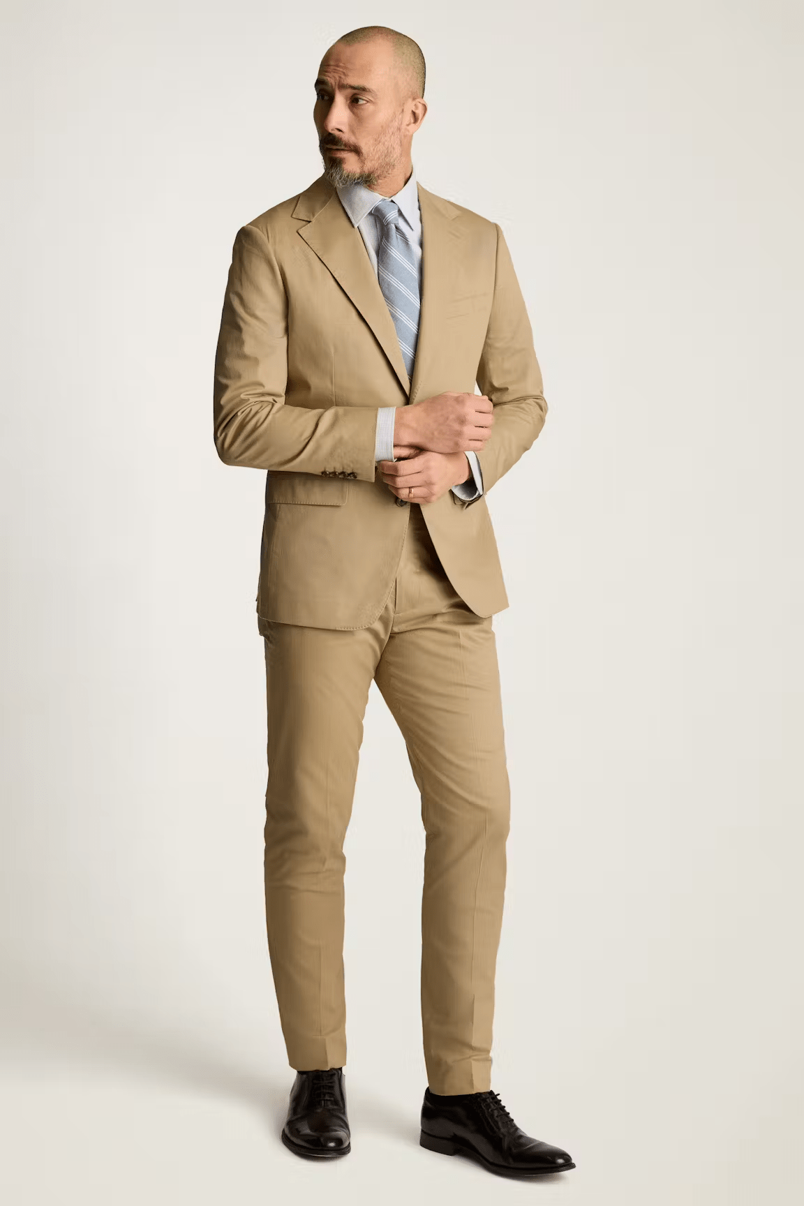 ceehuteey Men's 2 Pieces Khaki Casual Fashion Notch Lapel Suit (Blazer+Pants)