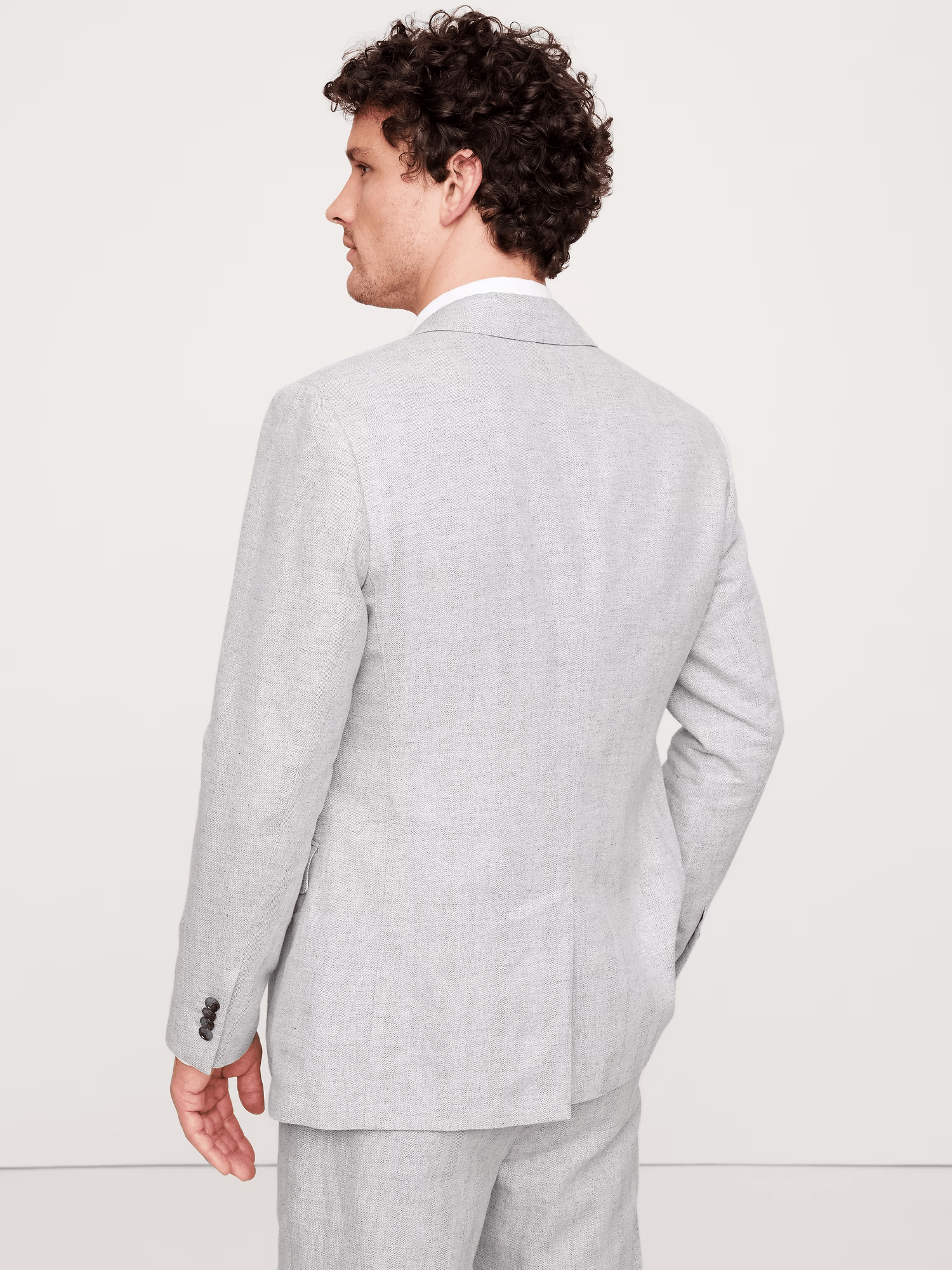 ceehuteey Men's 2 Pieces Light Gray Modern Tweed Herringbone Fashion Notch Lapel Suit (Blazer+Pants)