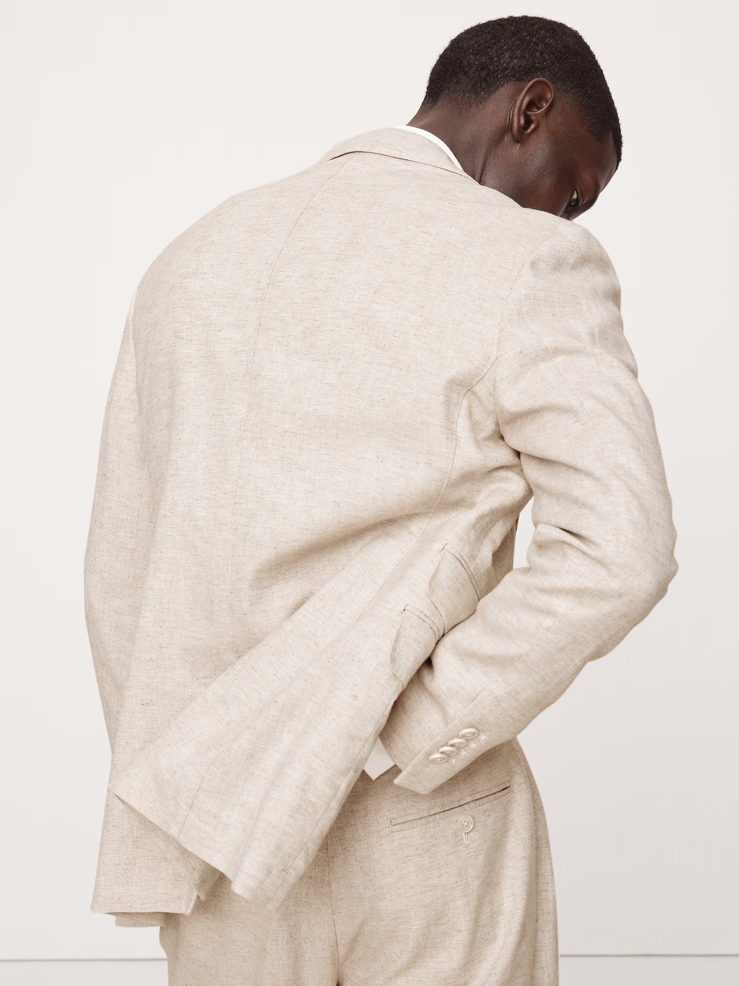 ceehuteey Men's 2 Pieces Linen Cotton stylish Beige Notch Lapel Summer Leisure Suit (Blazer+Pants)