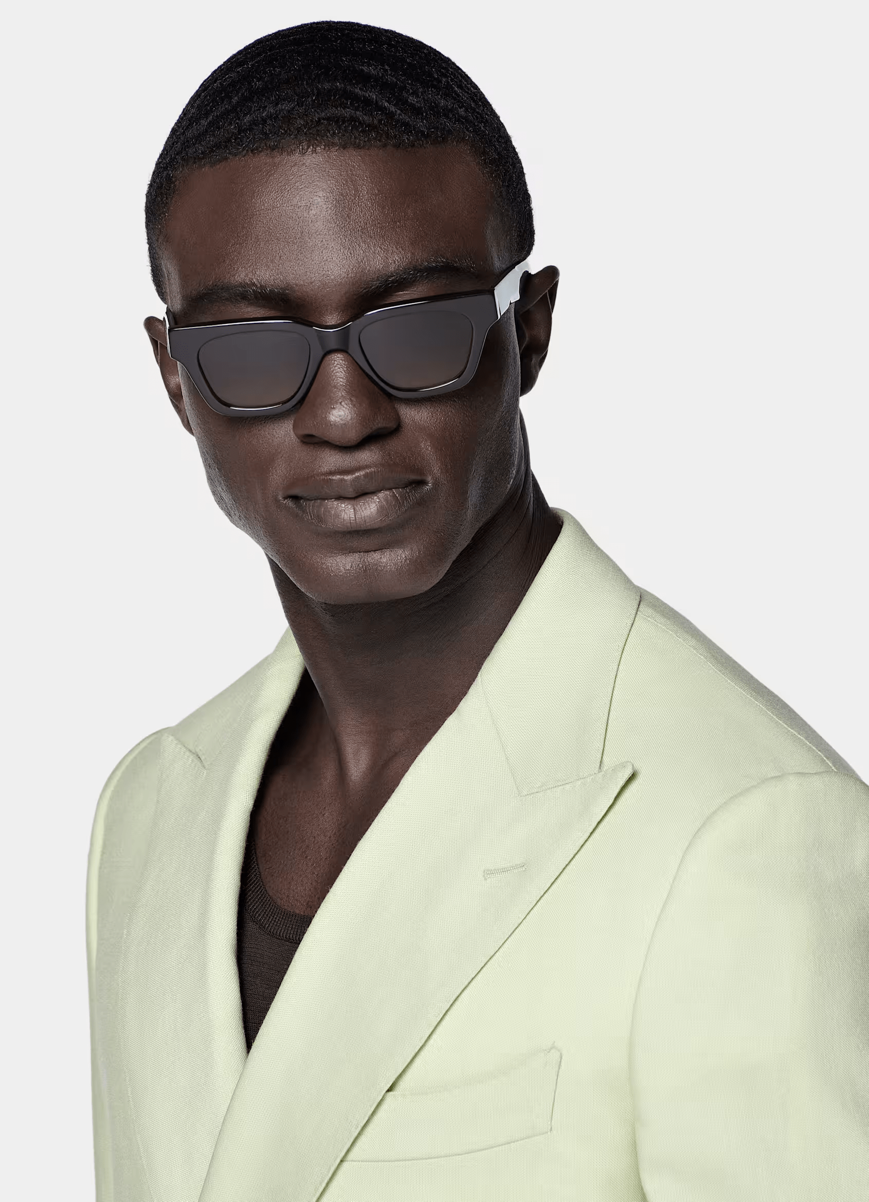 ceehuteey Men's 2 Pieces Linen Notch Lapel Double Breasted Light Green Fashion Casual Tailored Fit Suit (Blazer+Pants)