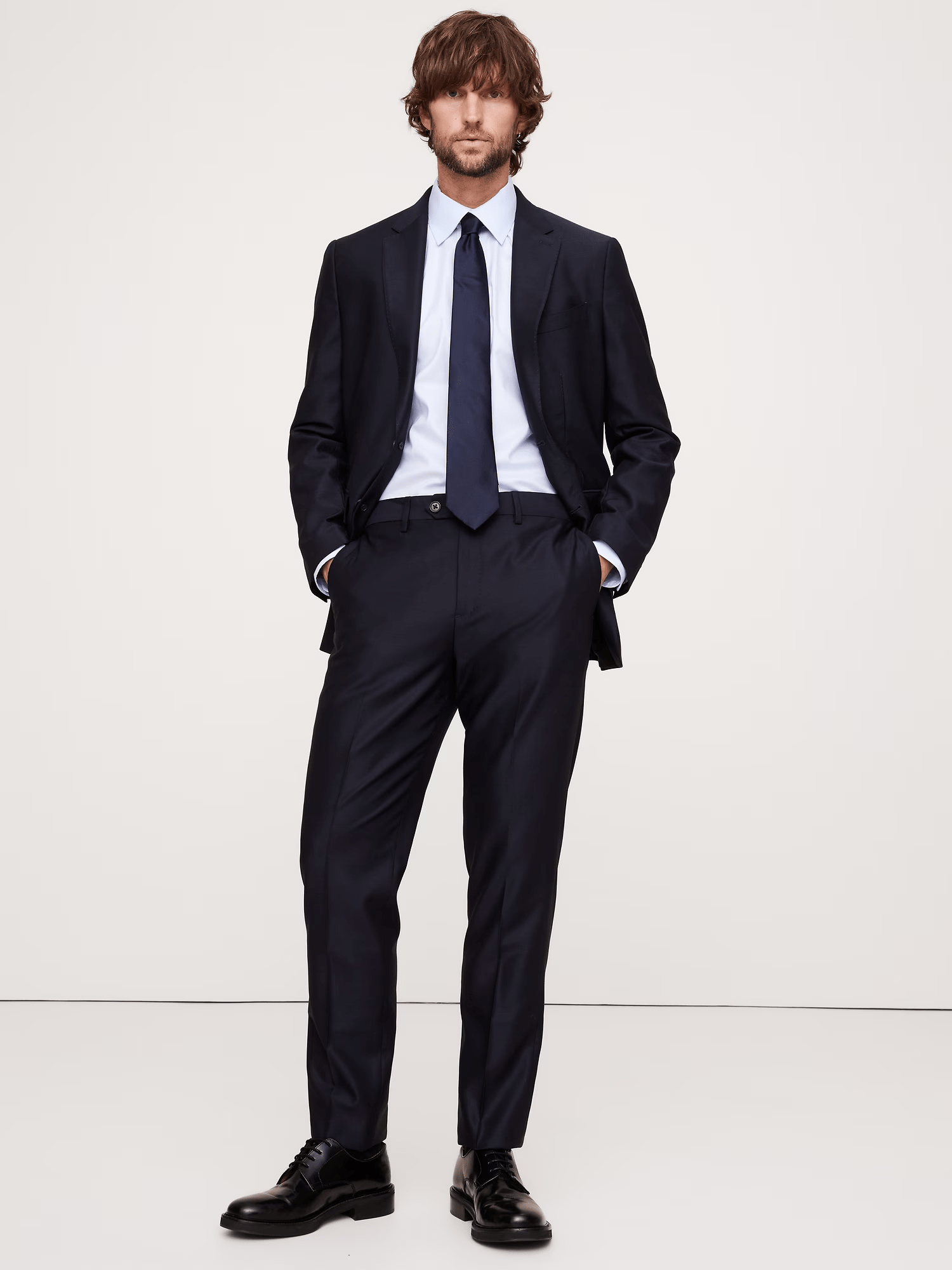 ceehuteey Men's 2 Pieces Navy Casual Fashion Notch Lapel Business Multiple Occasions Suit (Blazer+Pants)