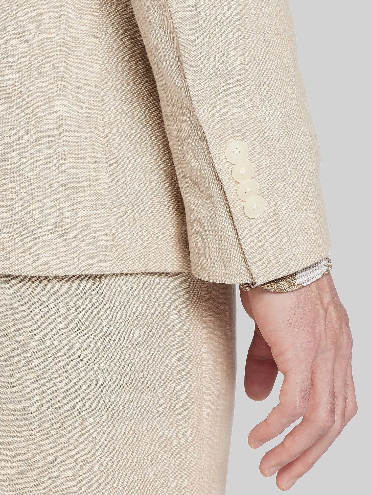 ceehuteey Men's 2 Pieces Notch Lapel Linen Cotton Leisure Mens Suit (Blazer+Pants)