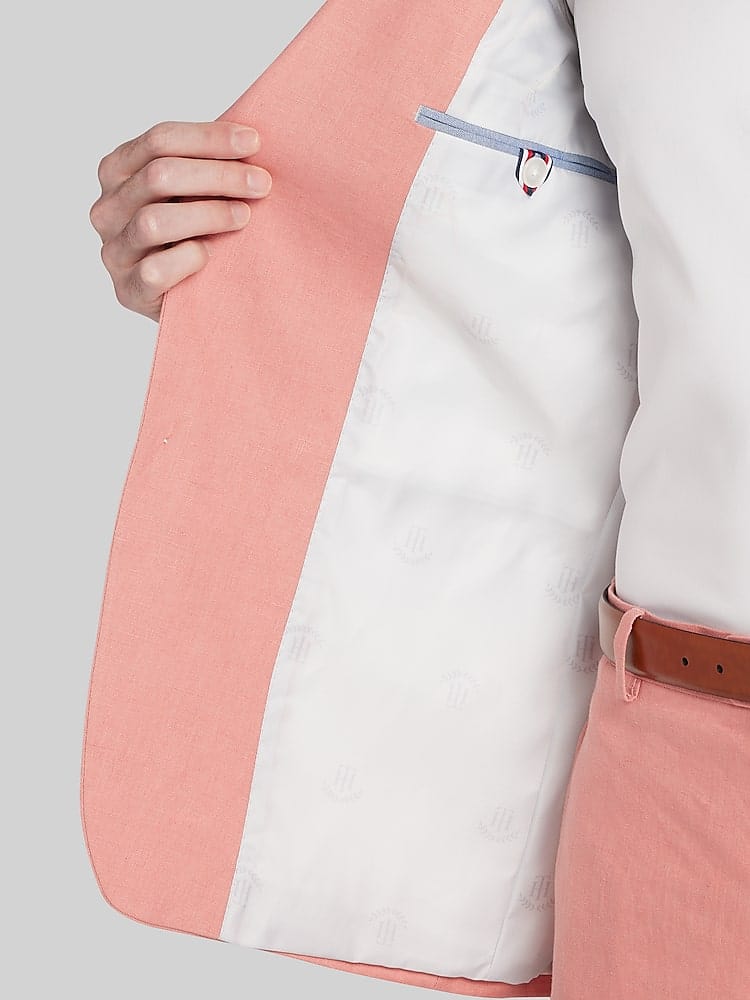 ceehuteey Men's 2 Pieces Notch Lapel Linen Cotton Leisure Mens Suit (Blazer+Pants)