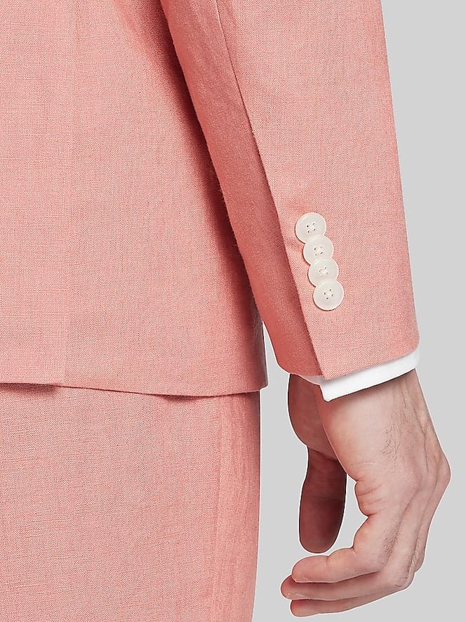 ceehuteey Men's 2 Pieces Notch Lapel Linen Cotton Leisure Mens Suit (Blazer+Pants)