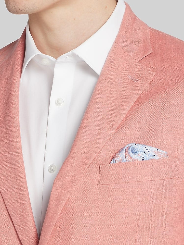 ceehuteey Men's 2 Pieces Notch Lapel Linen Cotton Leisure Mens Suit (Blazer+Pants)