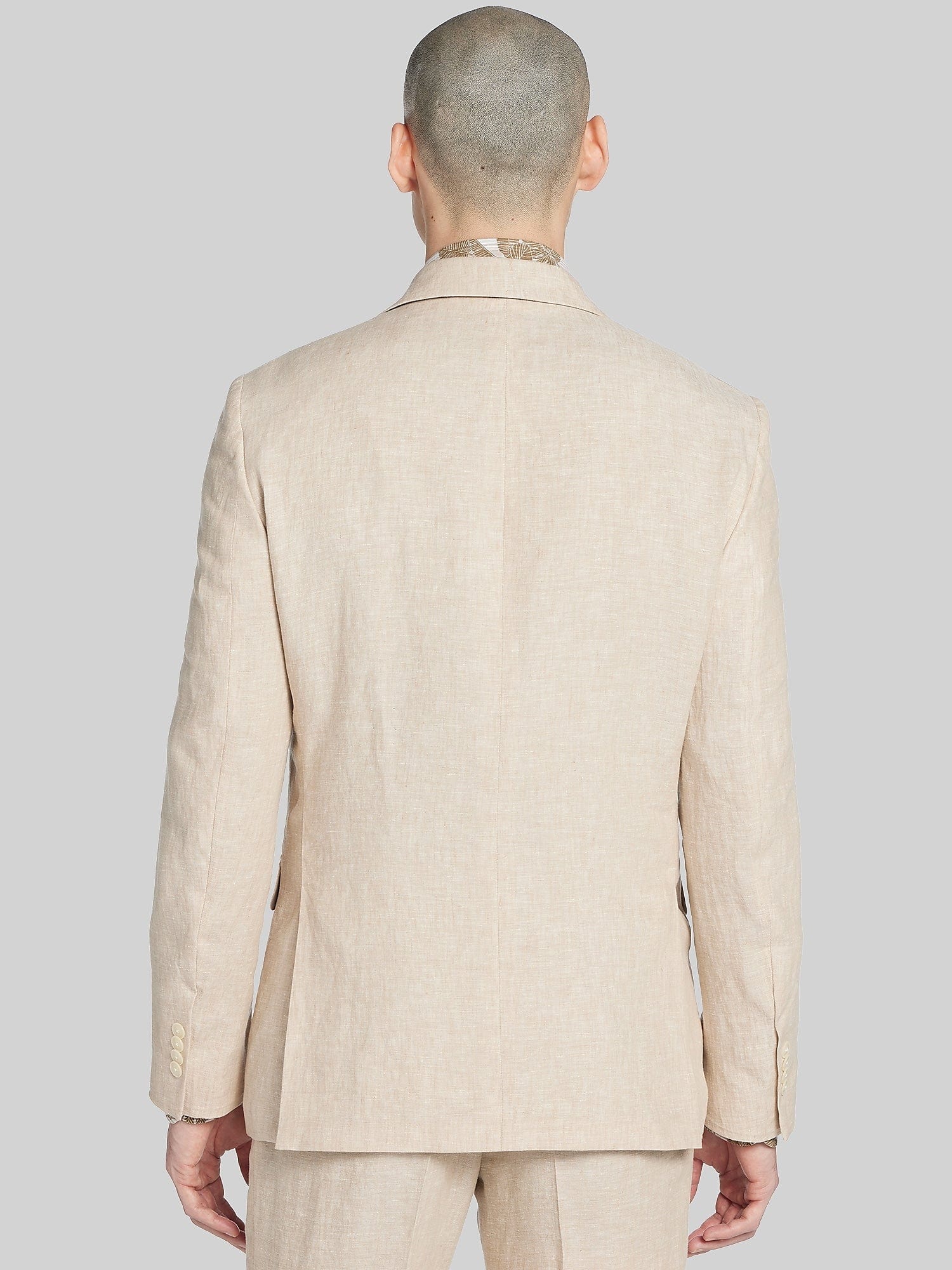 ceehuteey Men's 2 Pieces Notch Lapel Linen Cotton Leisure Mens Suit (Blazer+Pants)