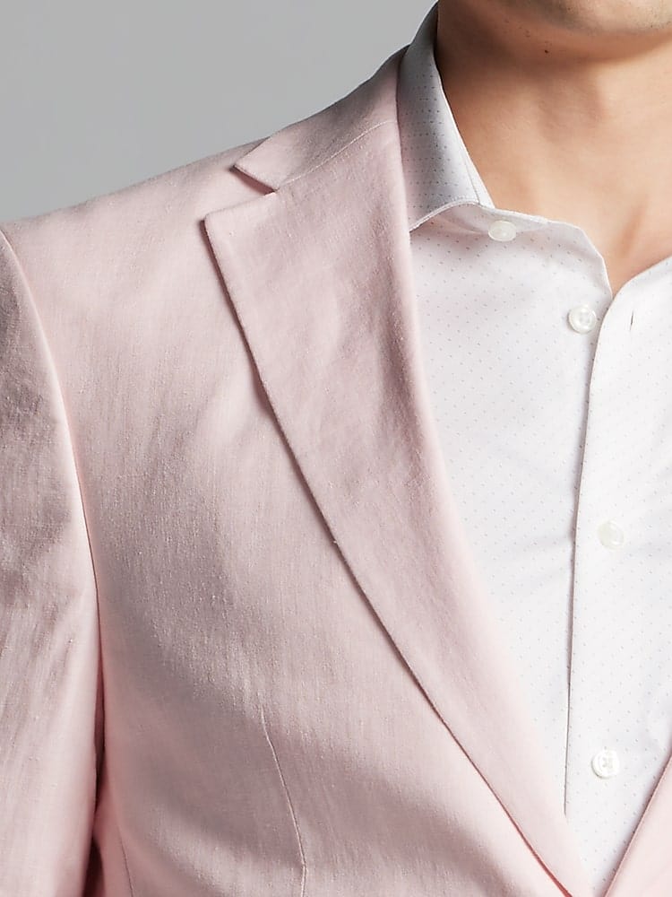 ceehuteey Men's 2 Pieces Notch Lapel Linen Cotton Leisure Mens Suit (Blazer+Pants)