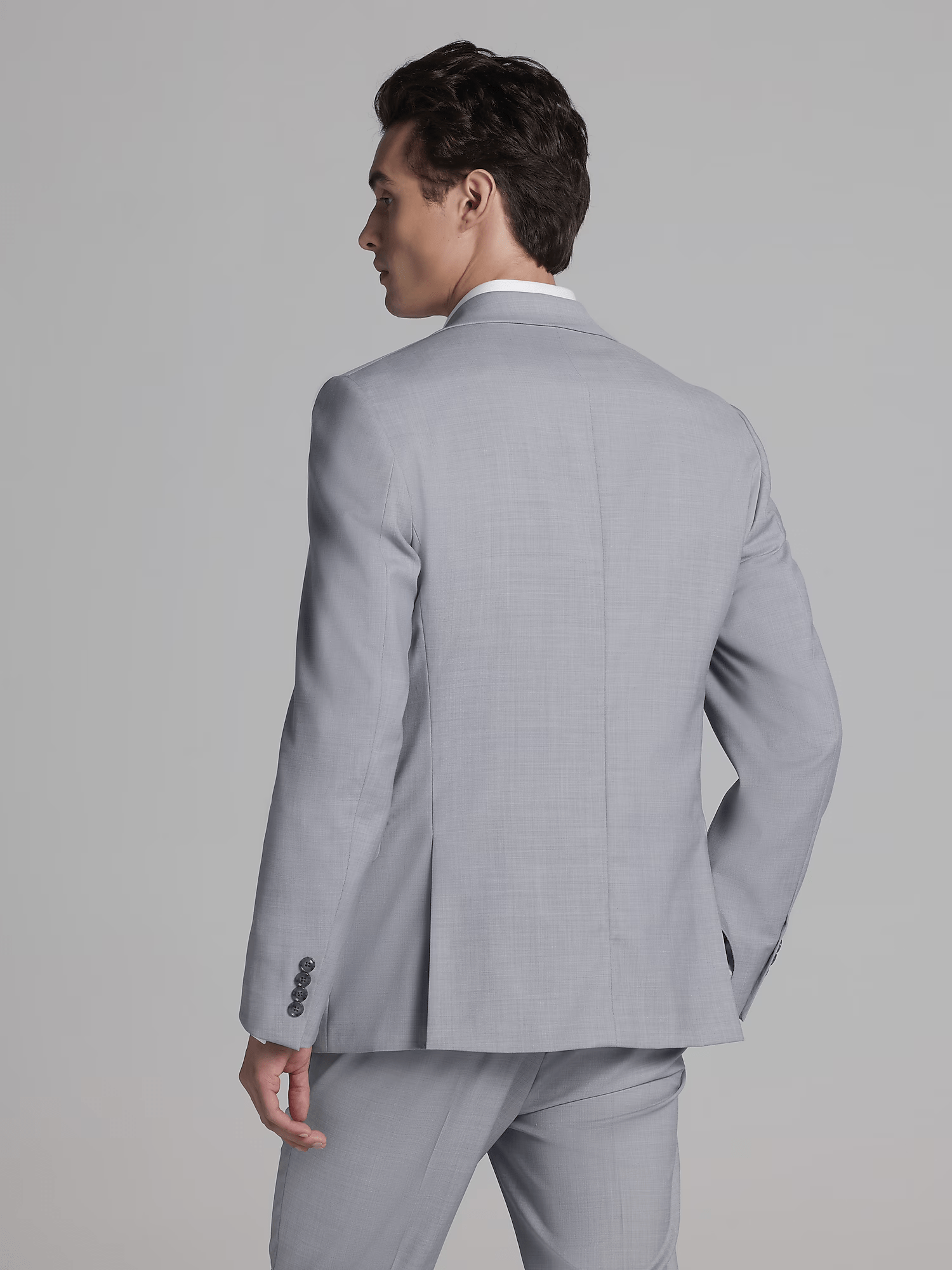 ceehuteey Men's 2 Pieces  Notch Lapel Linen Slim Fit Business Formal Suit