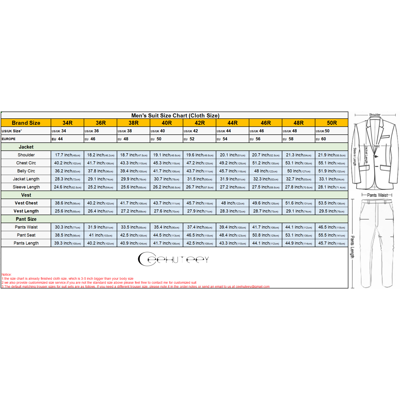 ceehuteey Men's 2 Pieces Peak Lapel Slim Fit One Button Gent Suit (Blazer+Pants)