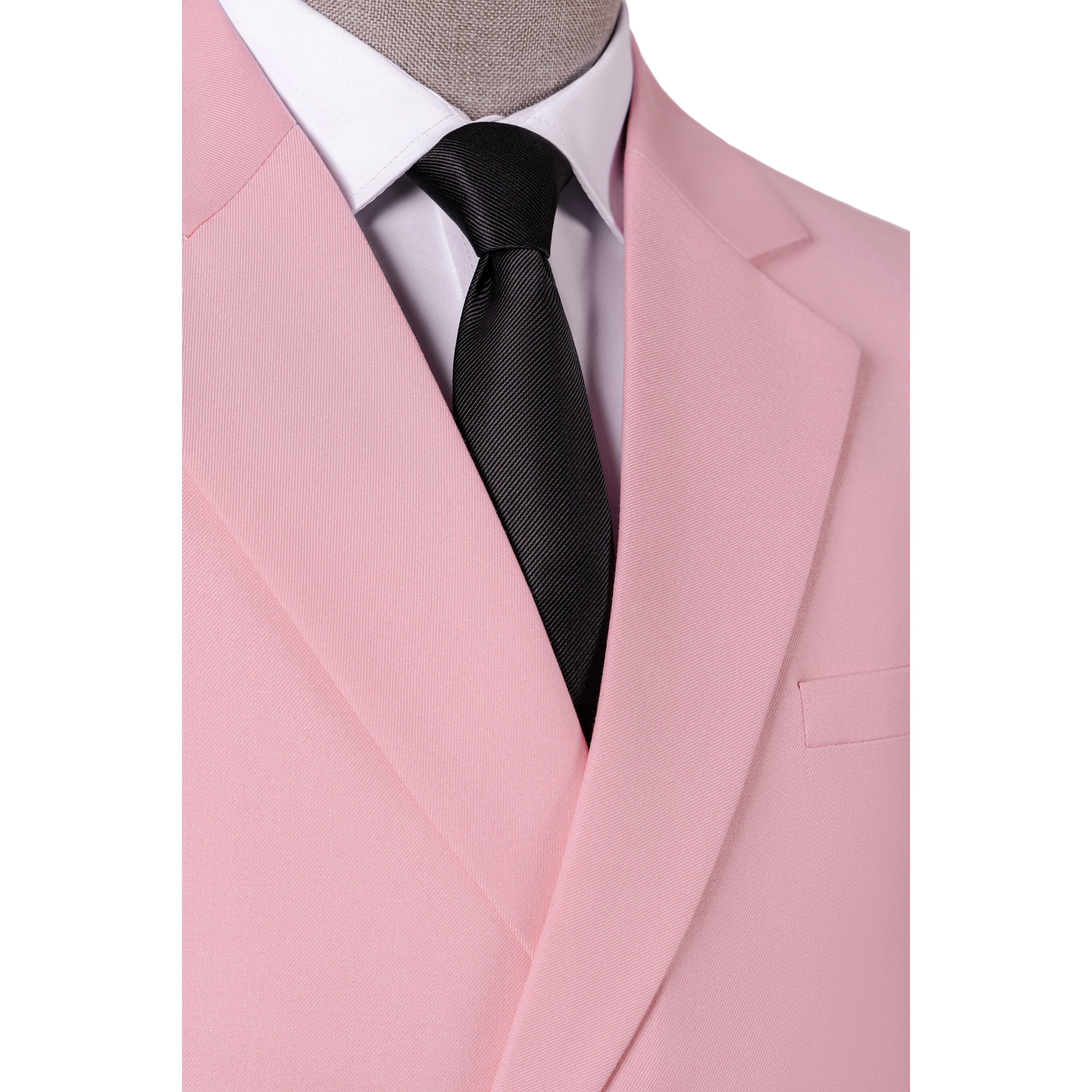 ceehuteey Men's 2 Pieces Pink Fashion Notch Lapel Sunshine Formal Suit (Blazer+Pants)