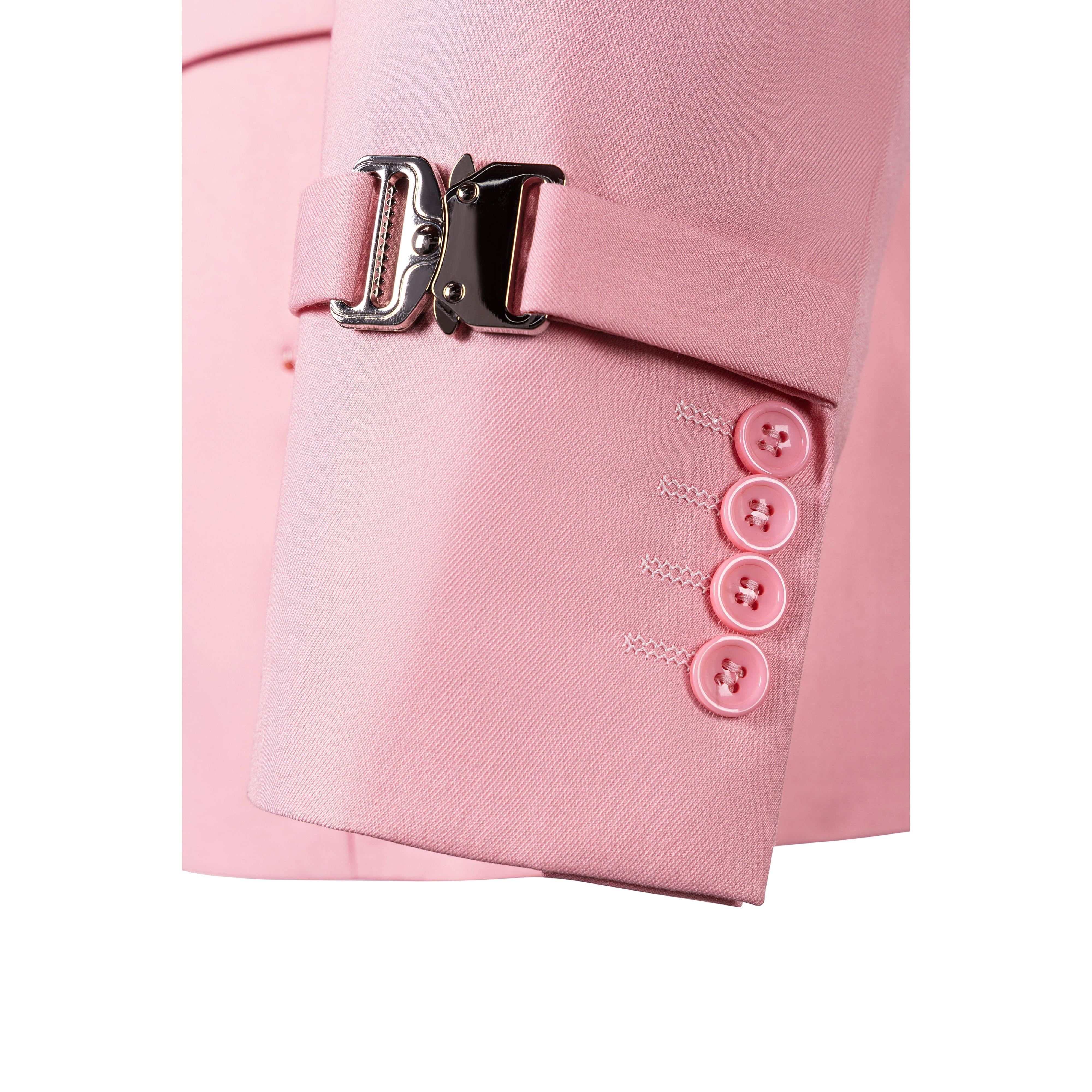 ceehuteey Men's 2 Pieces Pink Fashion Notch Lapel Sunshine Formal Suit (Blazer+Pants)