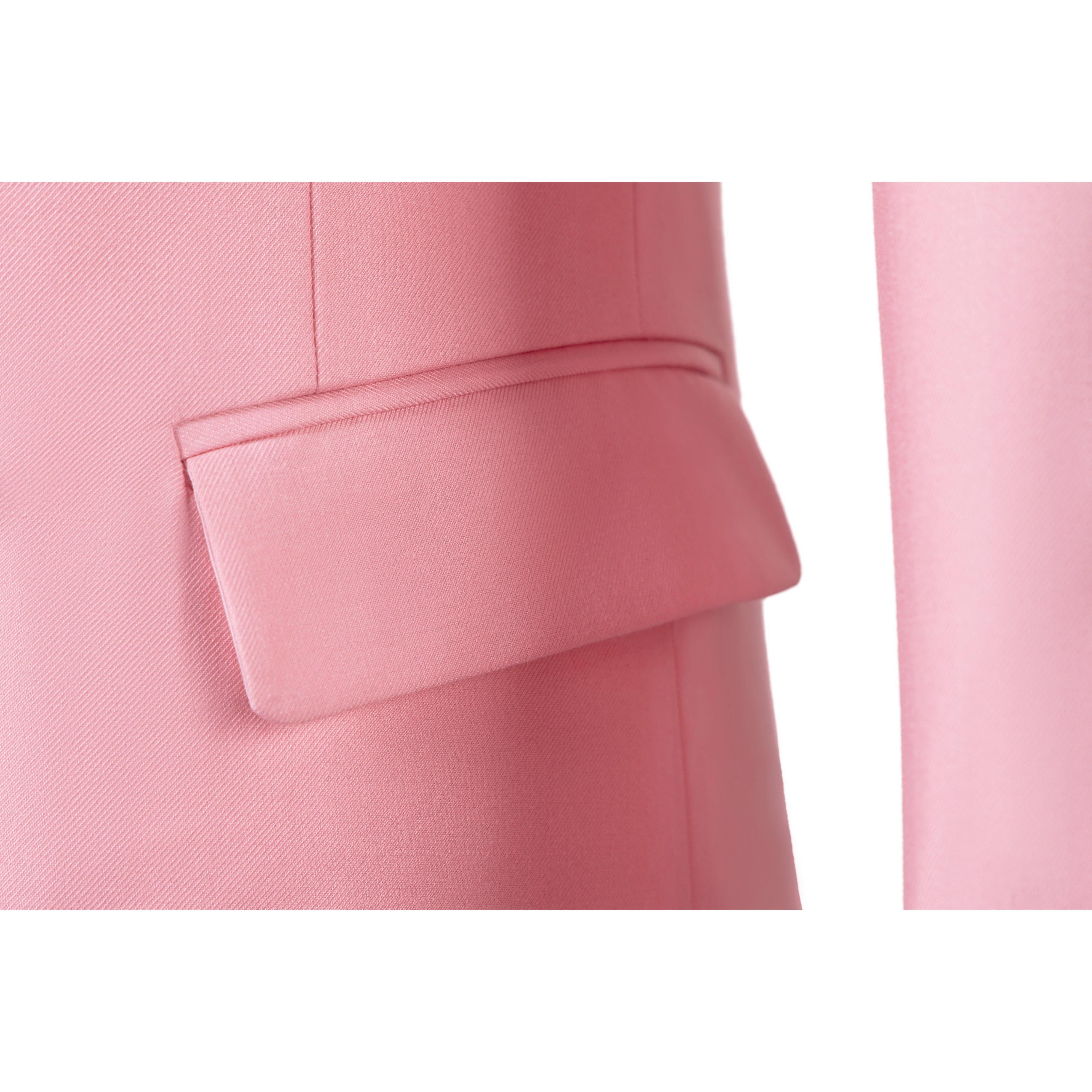 ceehuteey Men's 2 Pieces Pink Fashion Notch Lapel Sunshine Formal Suit (Blazer+Pants)