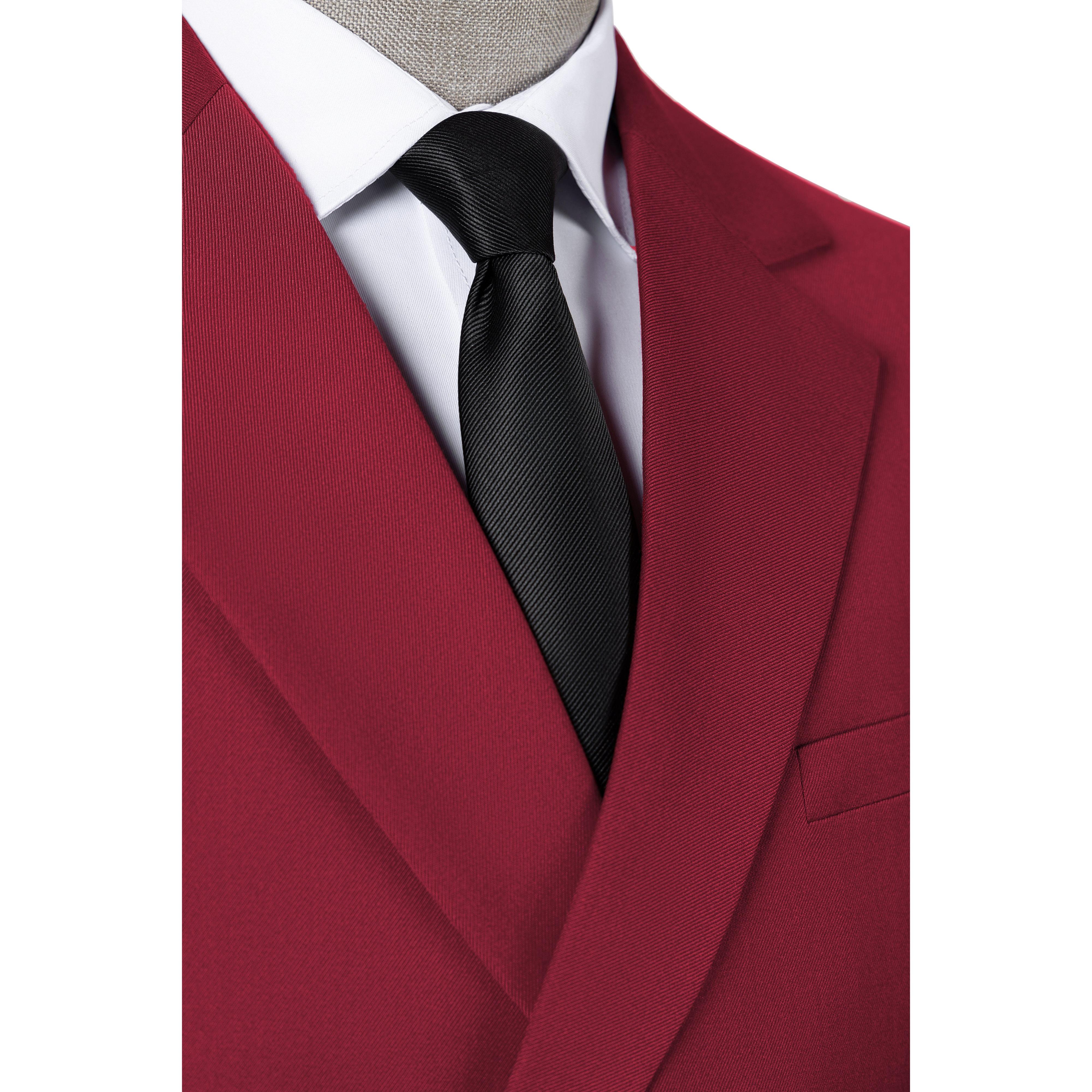 ceehuteey Men's 2 Pieces Red Fashion Notch Lapel Sunshine Formal Suit (Blazer+Pants)