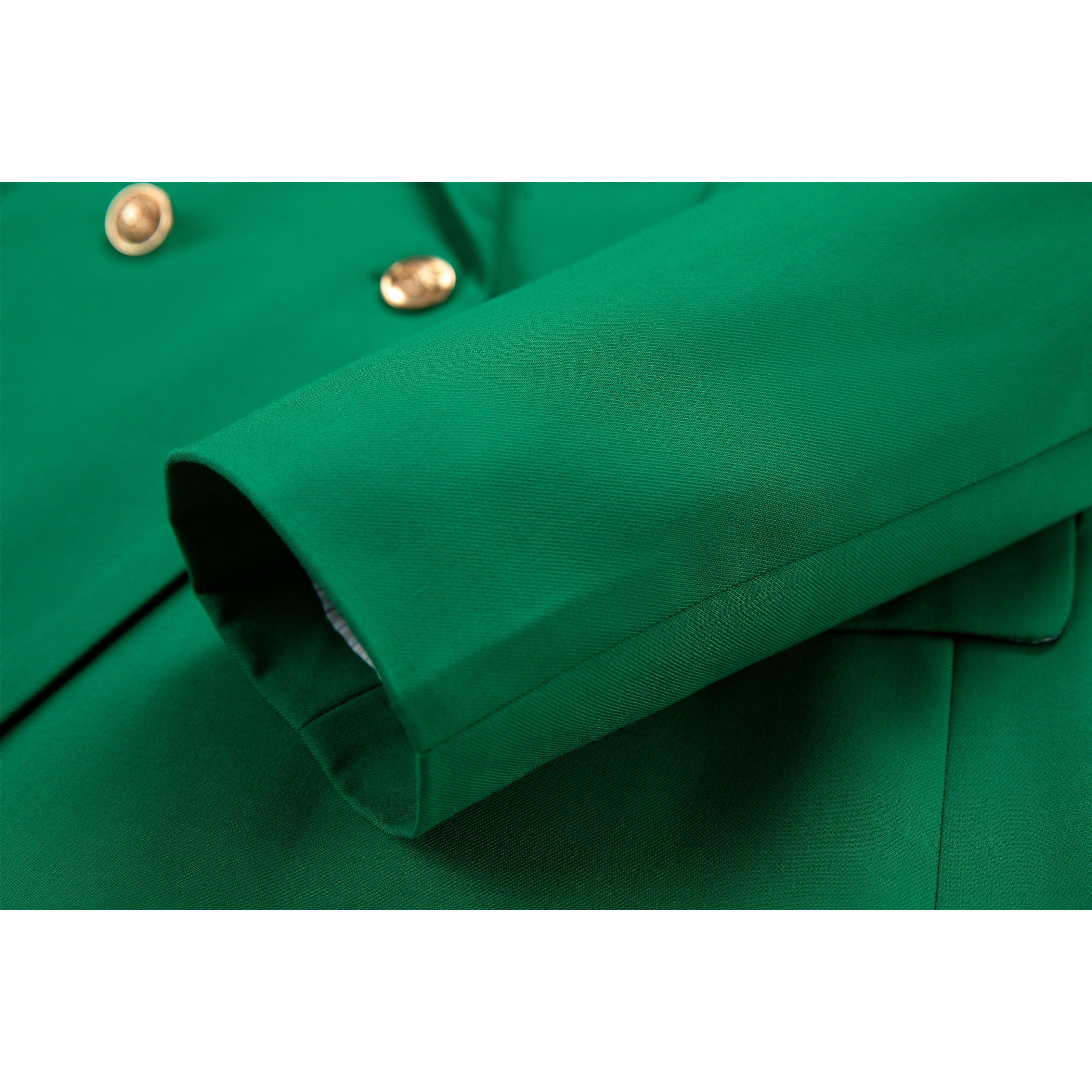 ceehuteey Men's 2 pieces Suit Slim Fit Flat Double Breasted Peak Lapel Tuxedos for Wedding (Blazer+Pants)