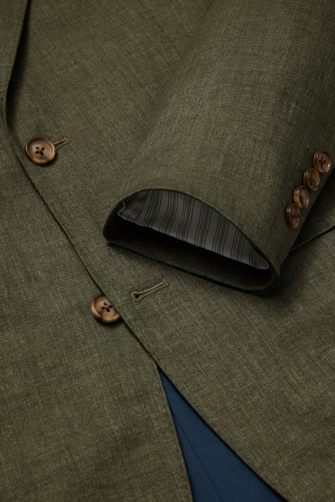 ceehuteey Men's 2 Pieces Summer Linen Cotton Dark Green Leisure Notch Lapel Suit (Blazer+Pants)
