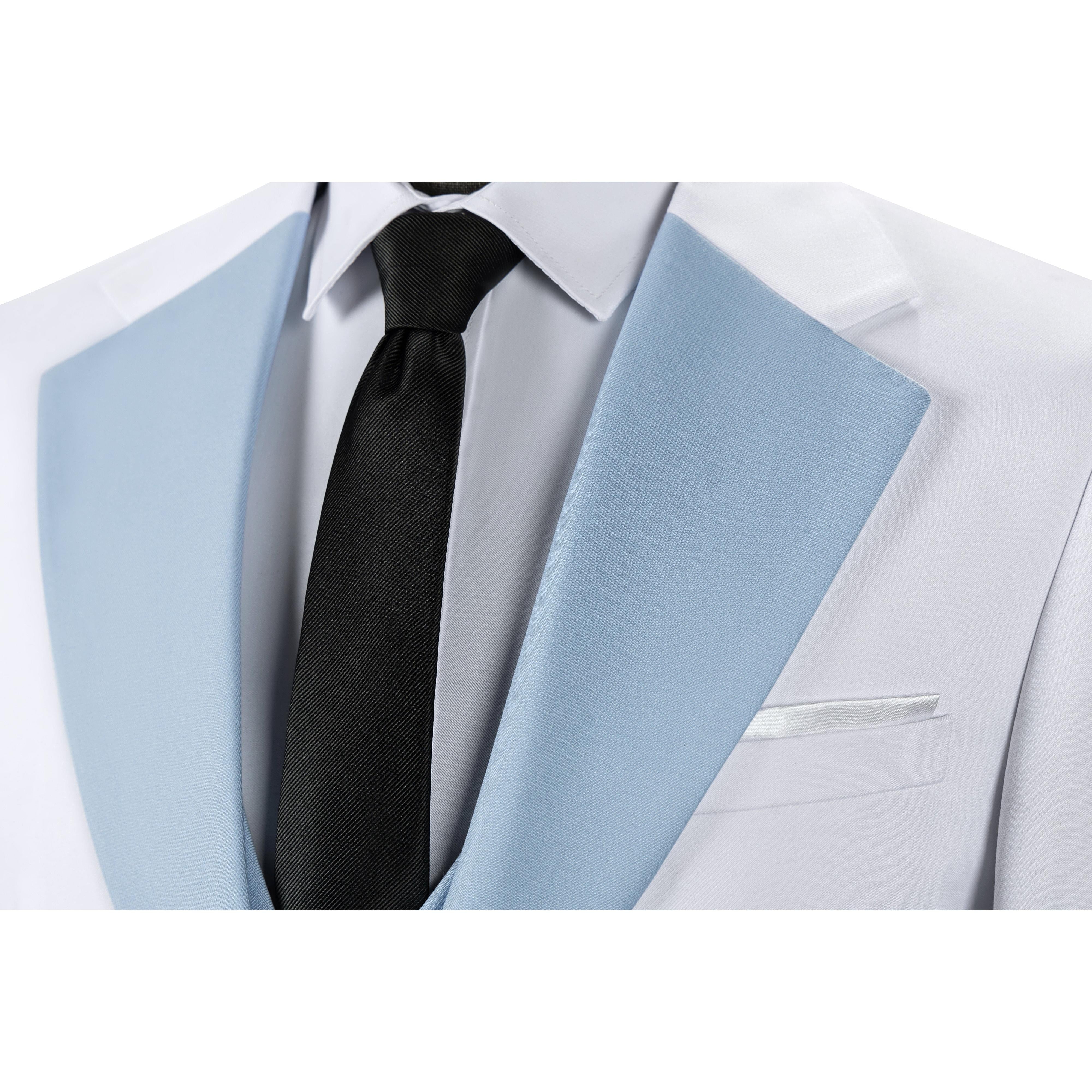 ceehuteey Men's 3 Piece Suits Slim Fit Notch Lapel Western Tuxedos (White Blazer+Vest+ Pant)