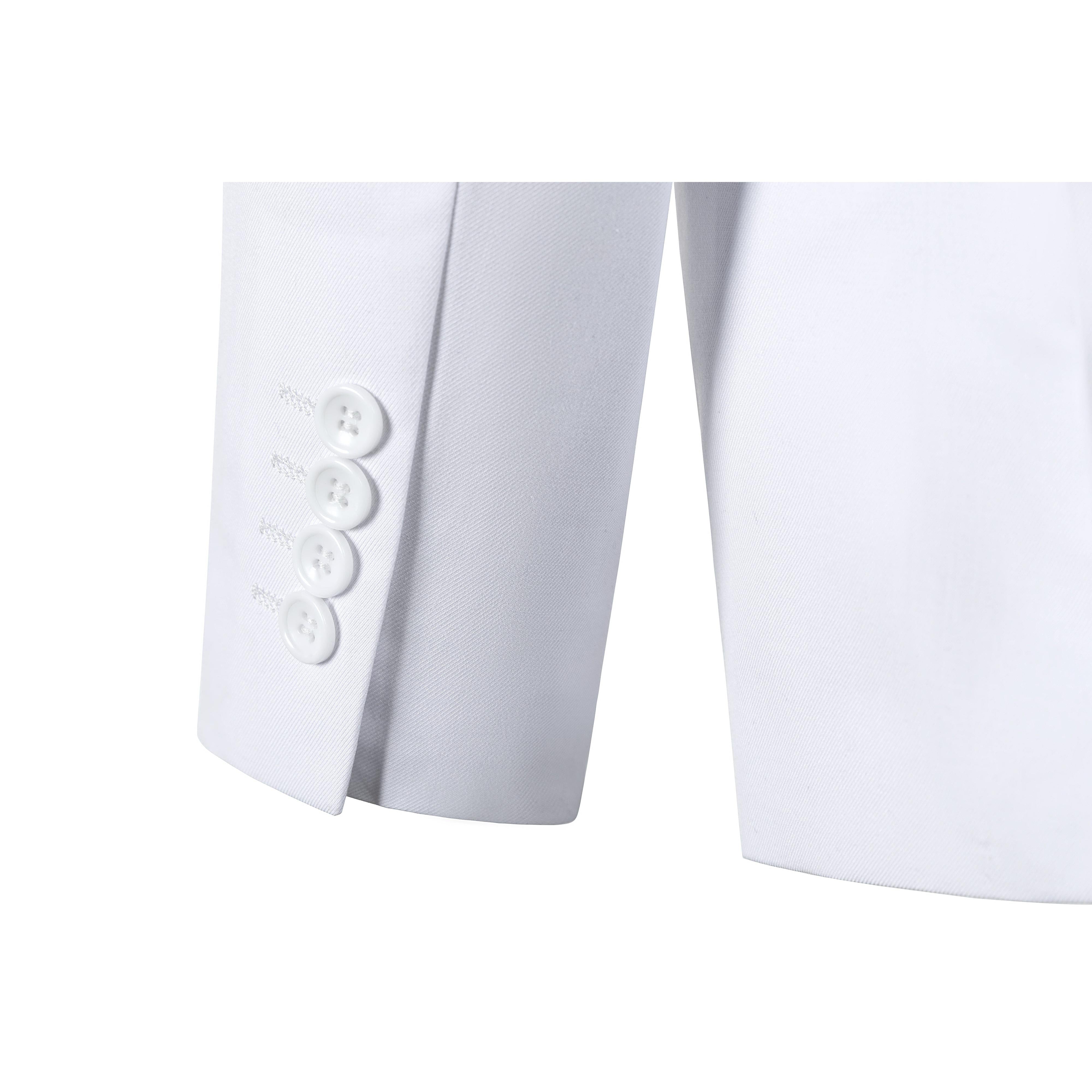 ceehuteey Men's 3 Piece Suits Slim Fit Notch Lapel Western Tuxedos (White Blazer+Vest+ Pant)