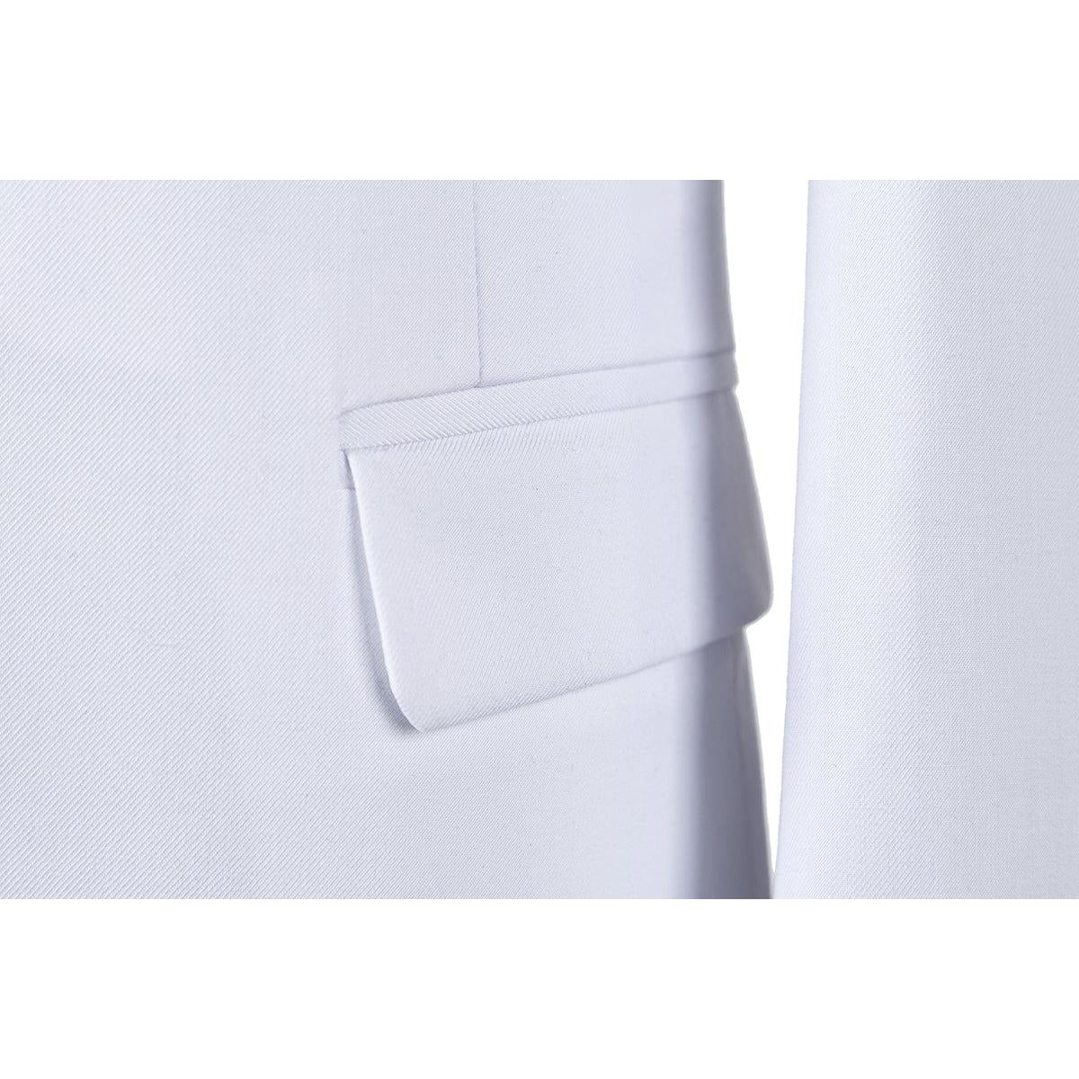 ceehuteey Men's 3 Piece Suits Slim Fit Notch Lapel Western Tuxedos (White Blazer+Vest+ Pant)