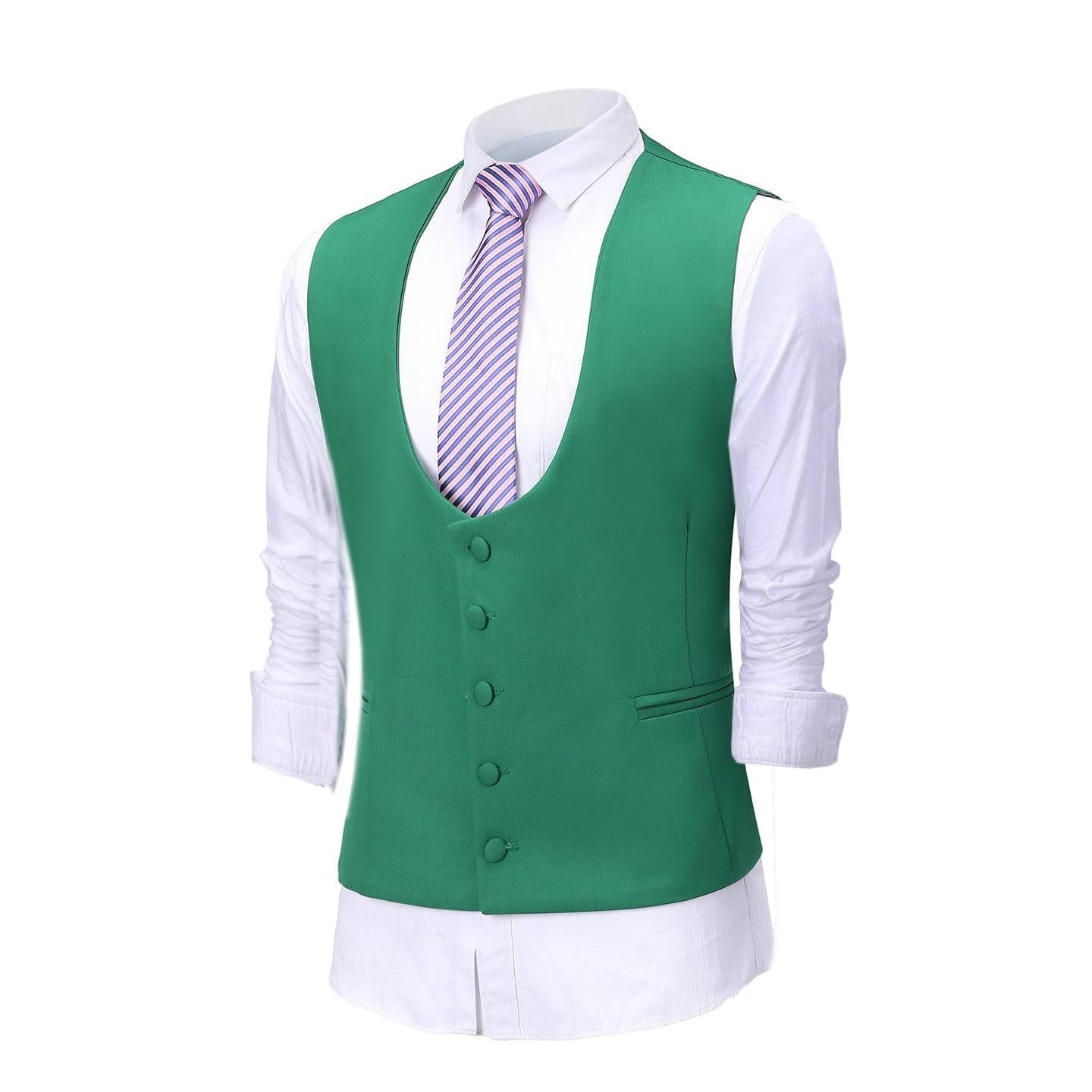ceehuteey Men's 3 Piece Suits Slim Fit One Button Blazer Vest Pant Wedding