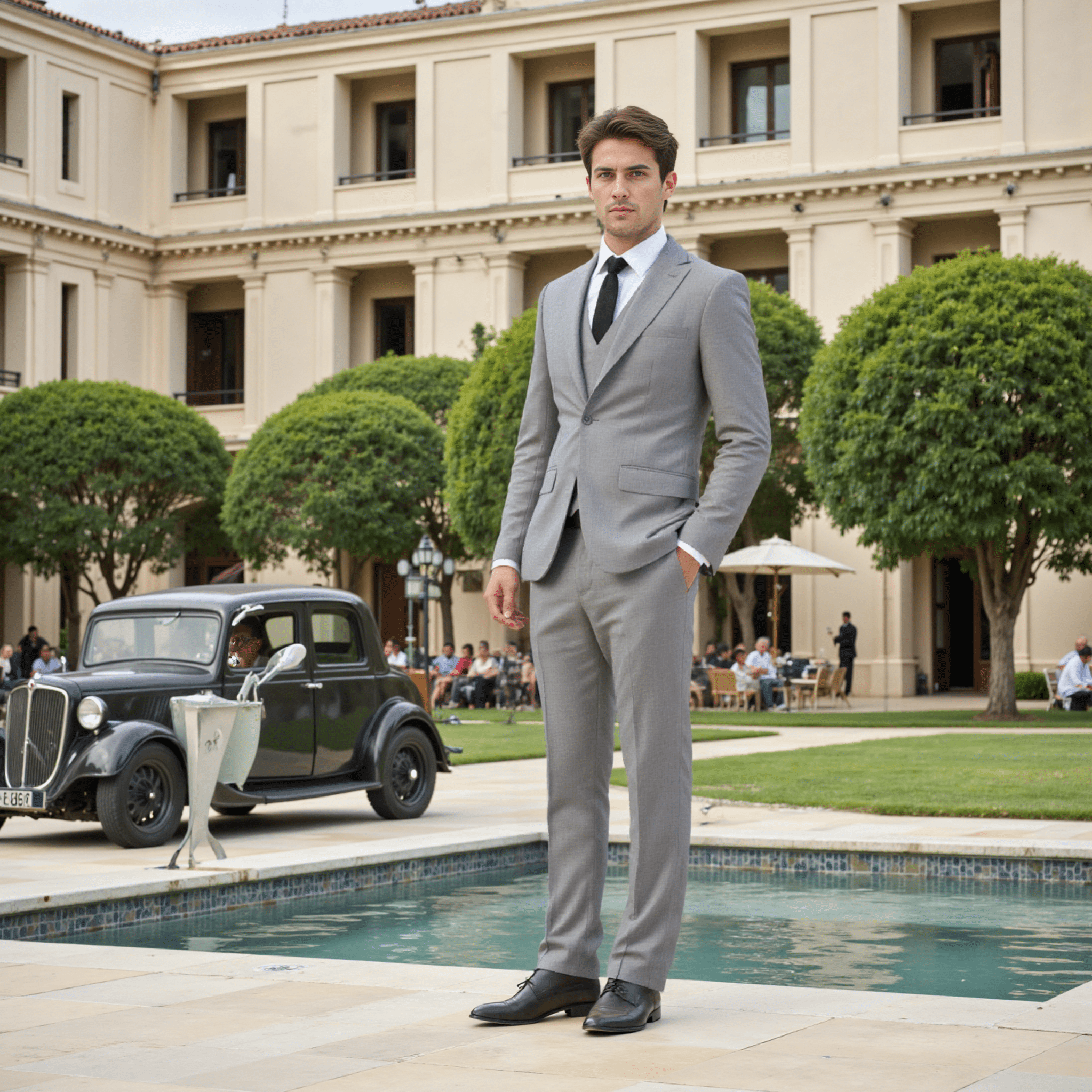 ceehuteey Men's 3 Pieces Fashion Formal Notch Lapel Mens Suit (Blazer+Pants)