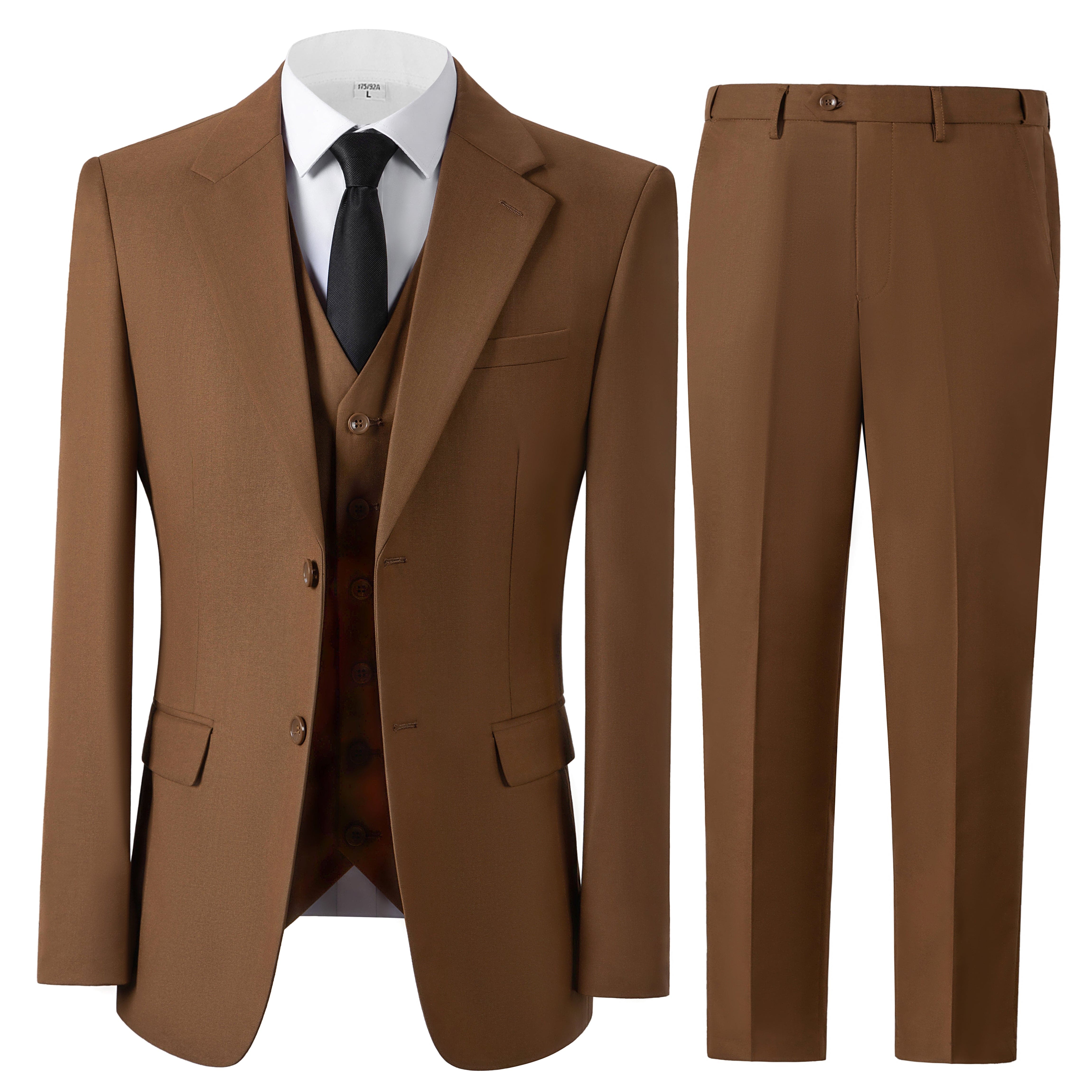 ceehuteey Men's 3 Pieces Fashion Formal Notch Lapel Mens Suit (Blazer+vest+Pants)