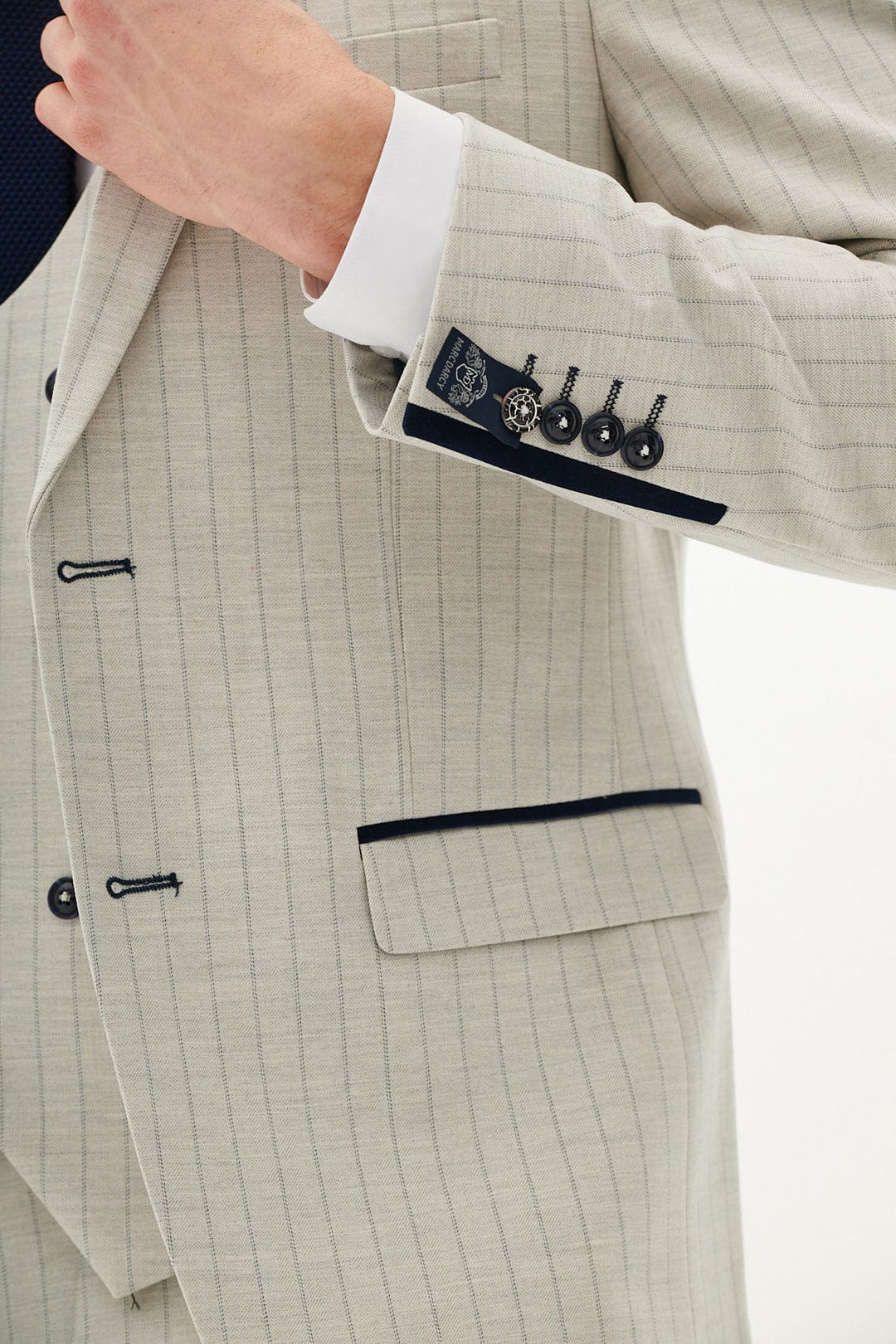 ceehuteey Men's 3 Pieces Fashion Formal vertical striped stylish multi-scene suit (Blazer+vest+Pants)