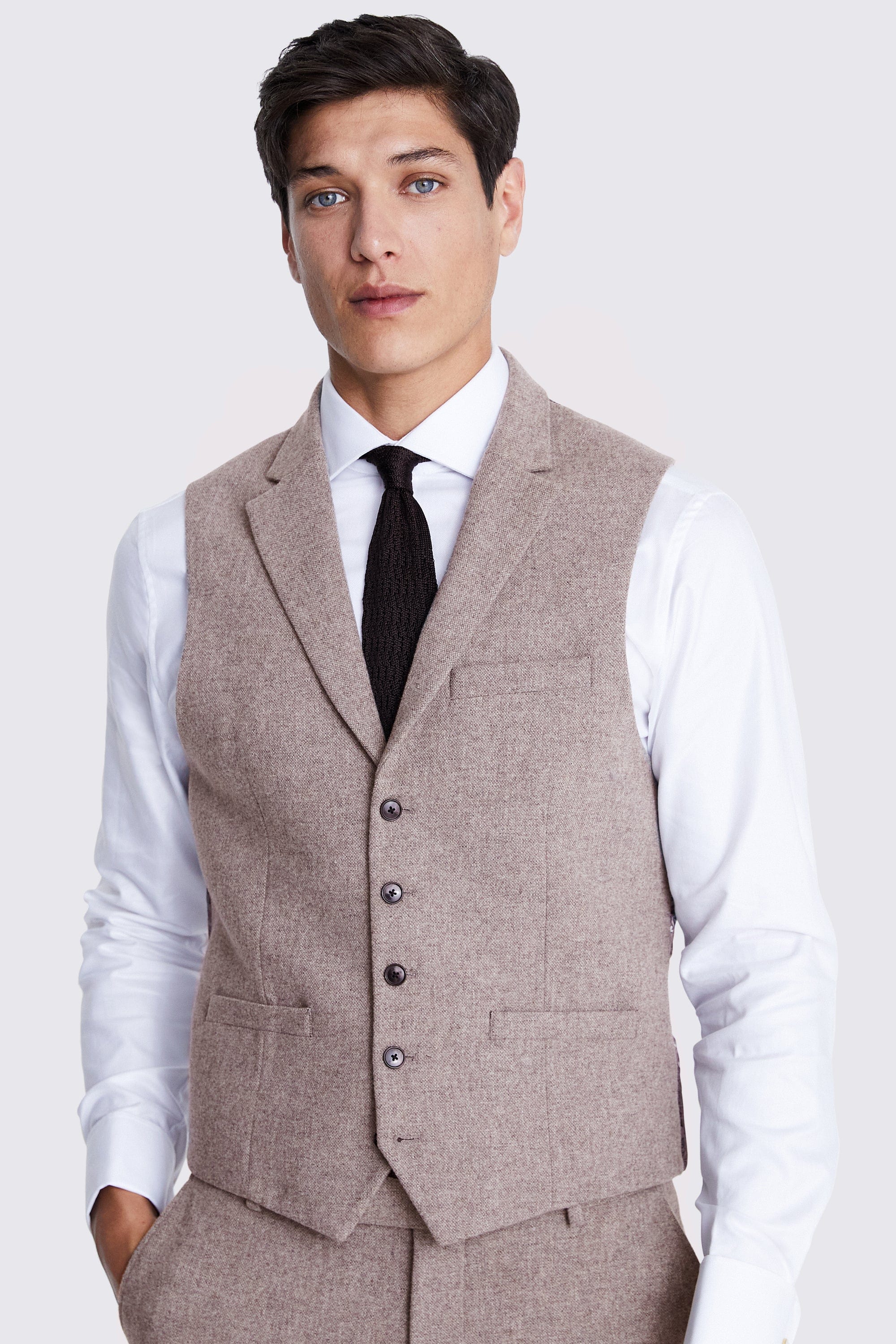 ceehuteey Men's 3-Pieces Fashion Notch Lapel Tweed Classic Suit (Blazer+vest+Pants)