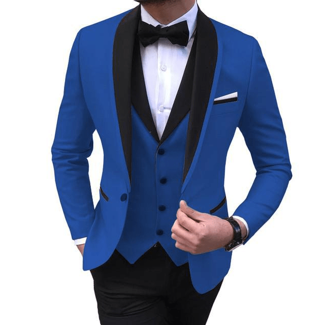 ceehuteey Men's 3 Pieces Fashion Shawl Lapel Tuxedos For Wedding Groomsmen(Blazer+vest+Pants)
