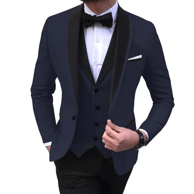 ceehuteey Men's 3 Pieces Fashion Shawl Lapel Tuxedos For Wedding Groomsmen(Blazer+vest+Pants)