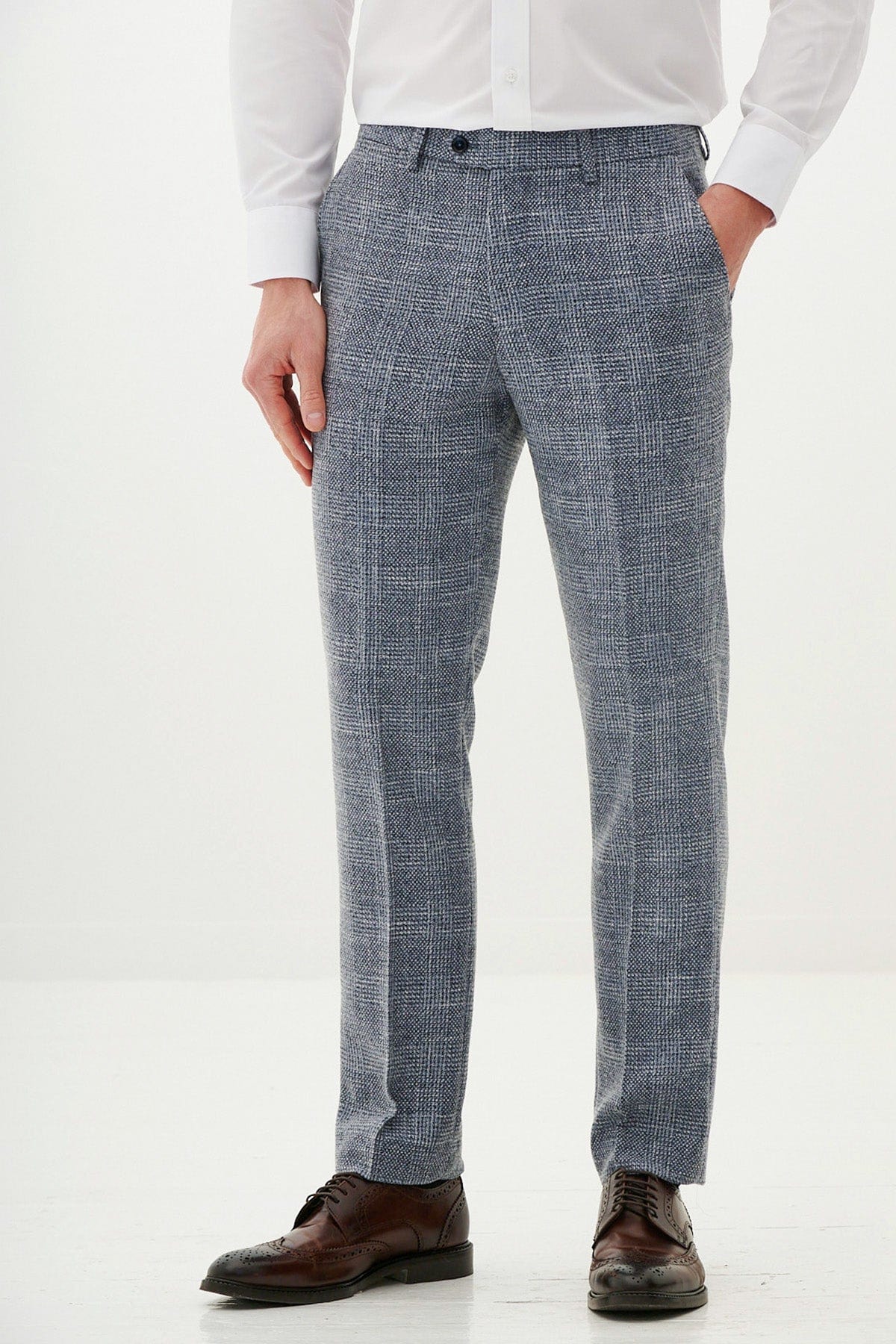 ceehuteey Men's 3 Pieces Herringbone Plaid Fashion Business Notch Lapel Mens Suit (Blazer+vest+Pants)