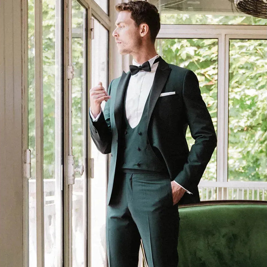 ceehuteey Men's 3 Pieces Men's Multiple occasions Dinner Jacket Fashion for Wedding Groomsmen Suit (Blazer+vest+Pants)