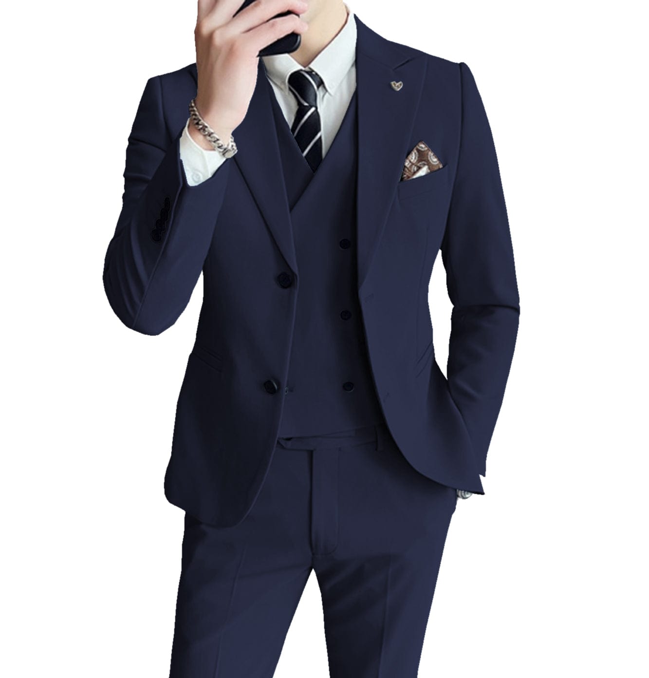 ceehuteey Men's 3 Pieces Regular Fashion Business Suit
