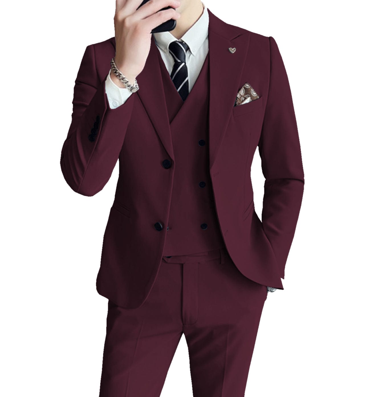 ceehuteey Men's 3 Pieces Regular Fashion Business Suit
