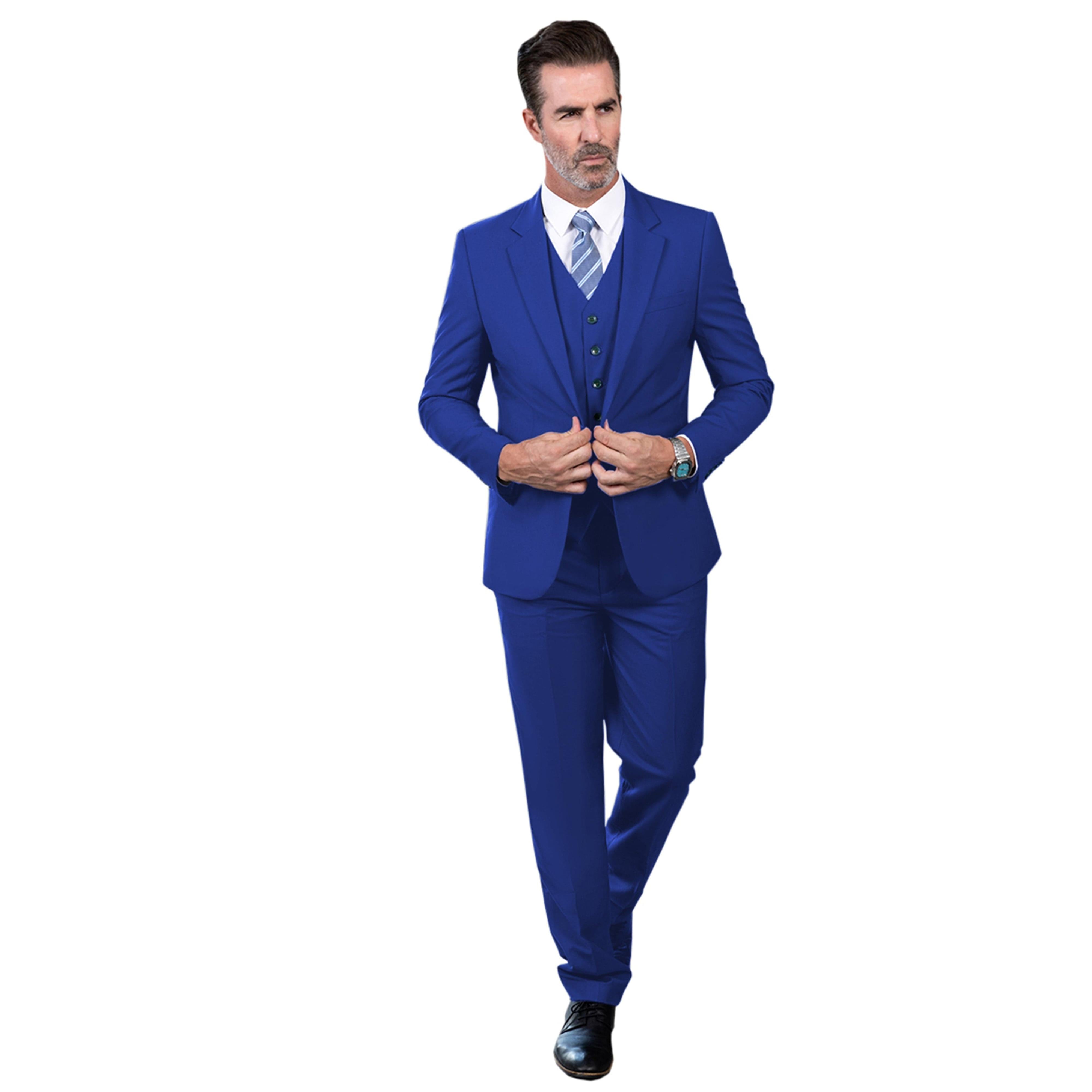 ceehuteey Men's 3 Pieces Regular Fit Notch Lapel Business Suit