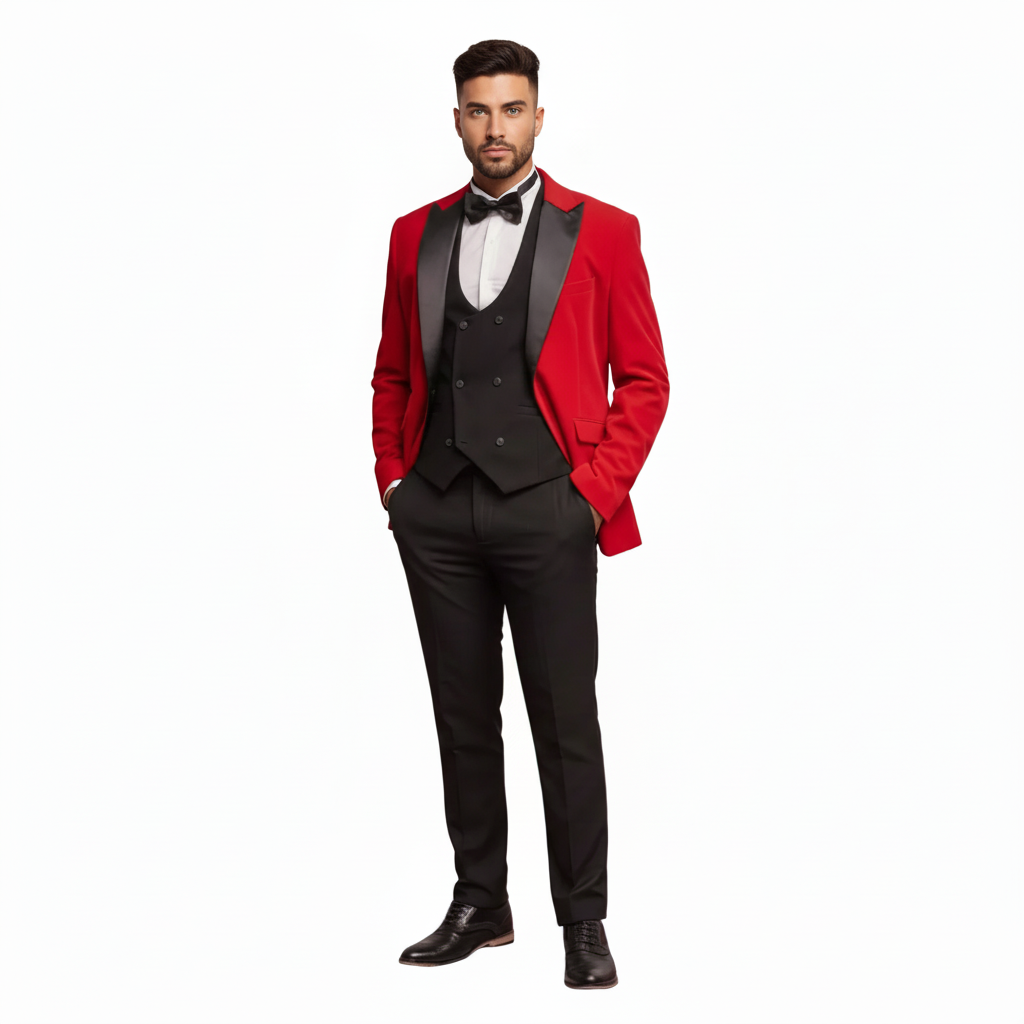 ceehuteey Men's 3 Pieces Velvet Dinner Jacket Fashion for Wedding Groomsmen Suit (Blazer+vest+Pants)