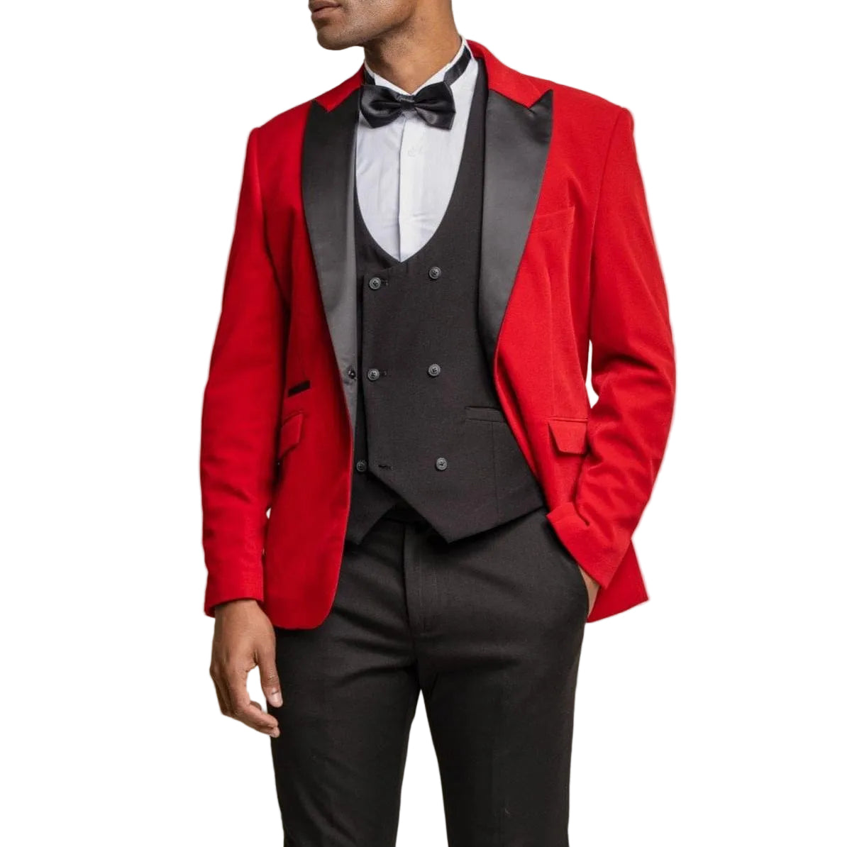 ceehuteey Men's 3 Pieces Velvet Dinner Jacket Fashion for Wedding Groomsmen Suit (Blazer+vest+Pants)
