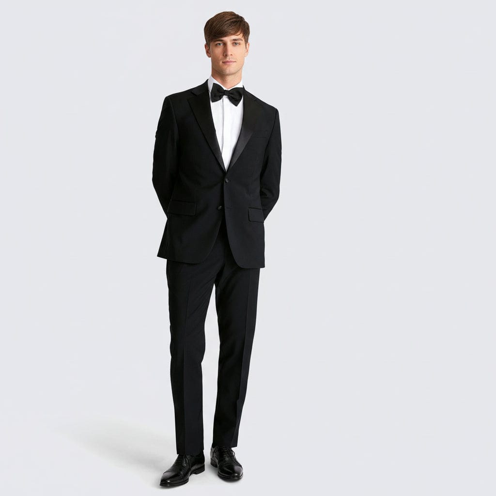 ceehuteey Men's Bussiness Black two-piece Notch Lapel Slim Fit Suit (Blazer+Pants)